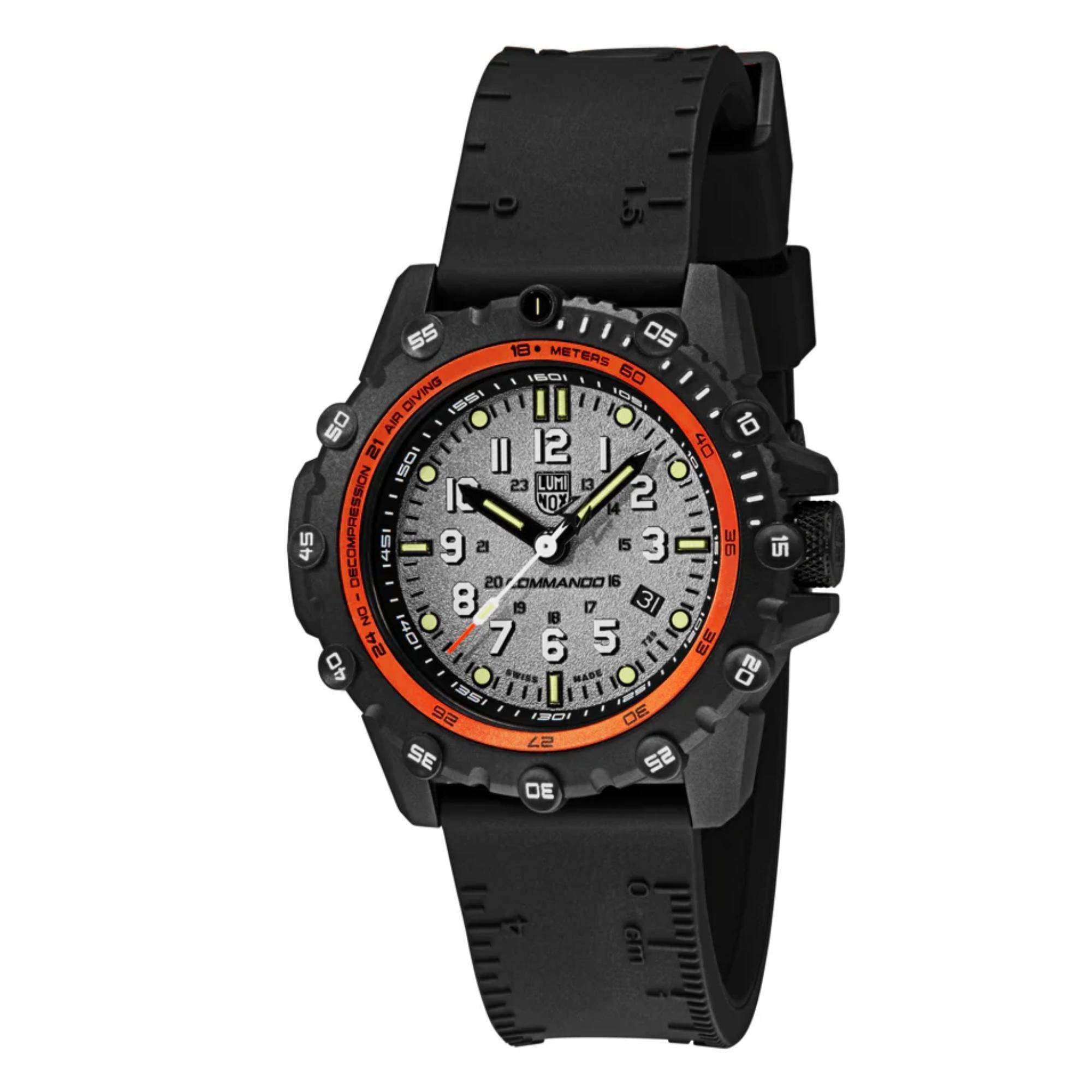 Luminox Commando Frogman Quartz Silver Dial Black Rubber Strap Men's Watch XS.3301