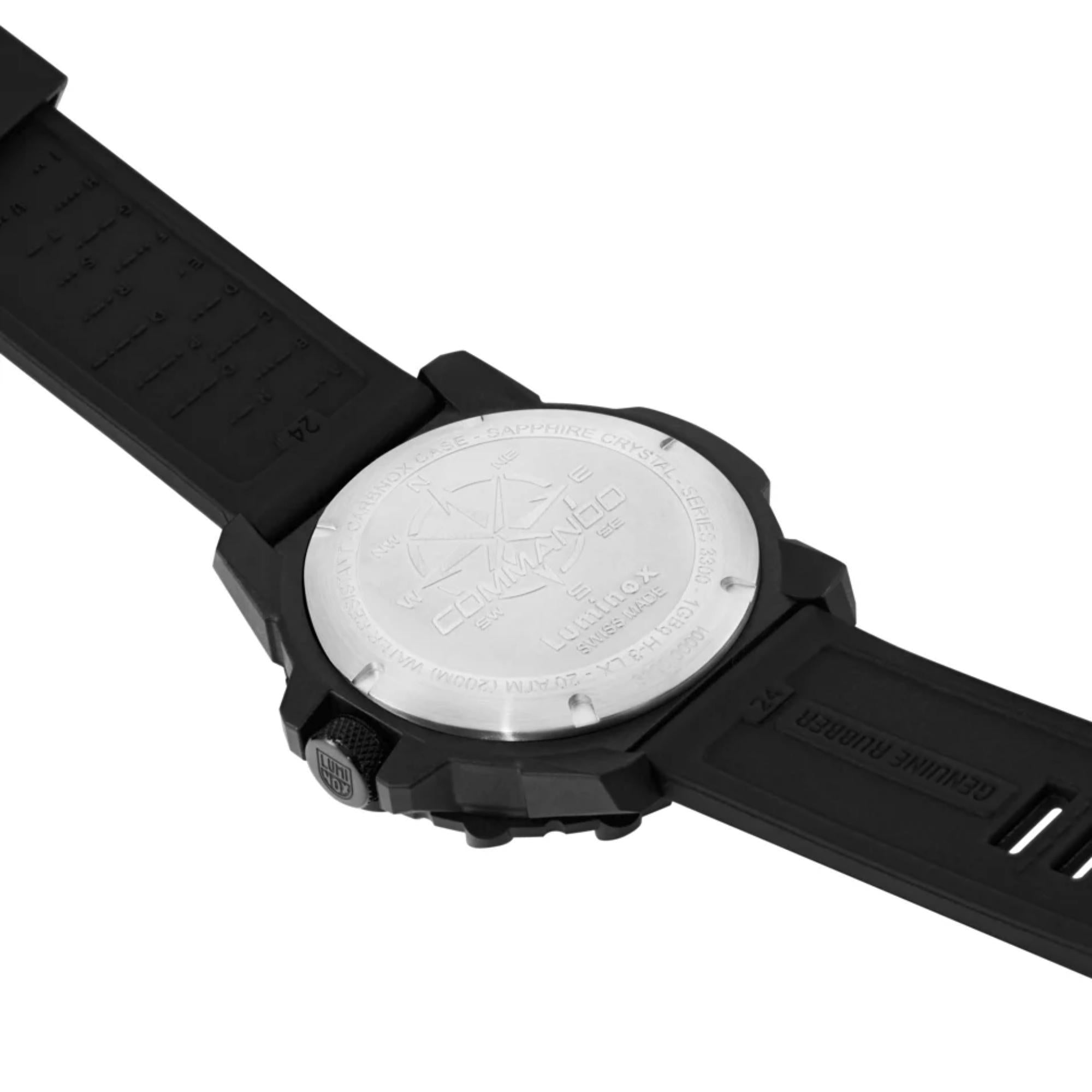 Luminox Commando Frogman Quartz Silver Dial Black Rubber Strap Men's Watch XS.3301