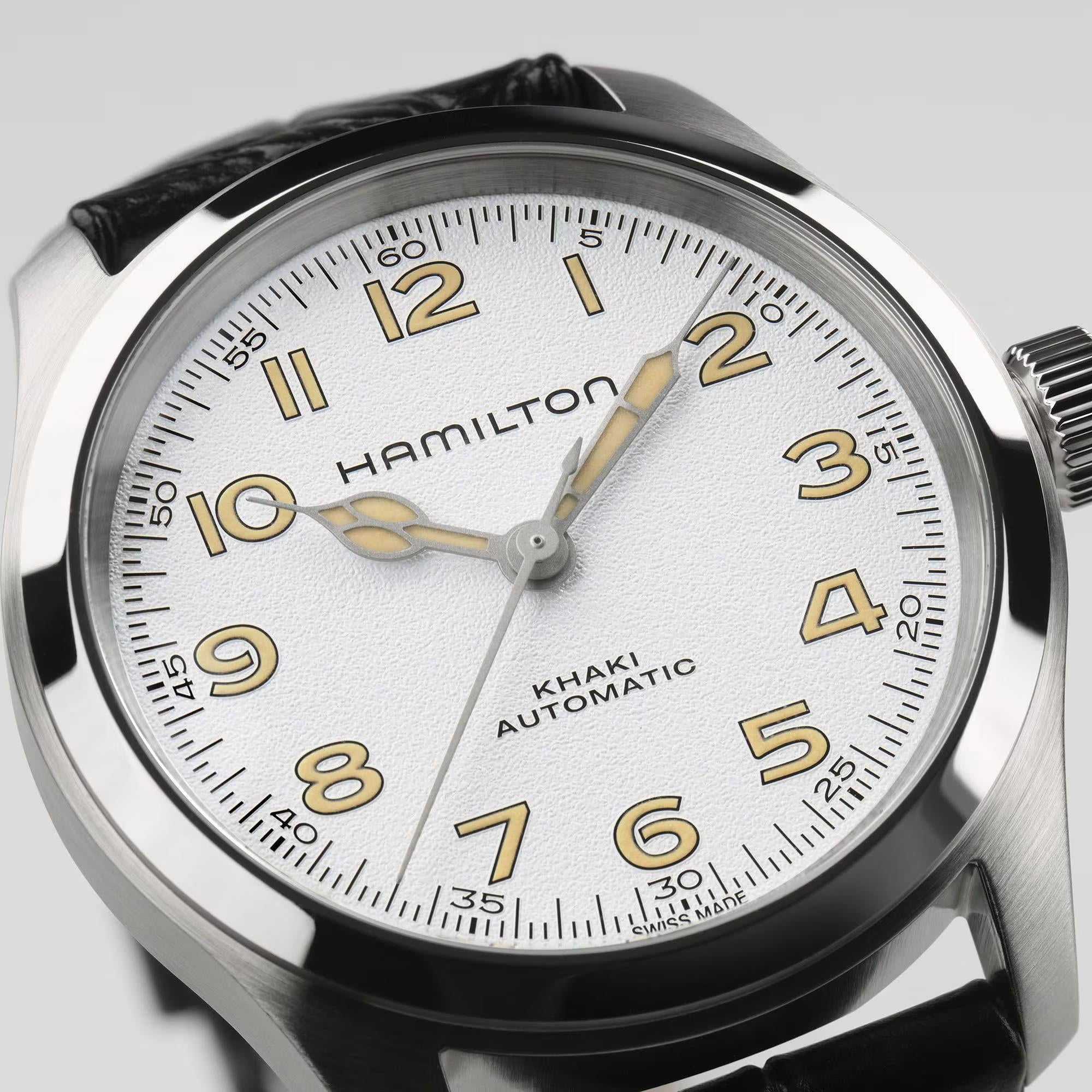 Hamilton Khaki Field Murph Automatic Leather Strap White Dial Men’s Watch H70405710