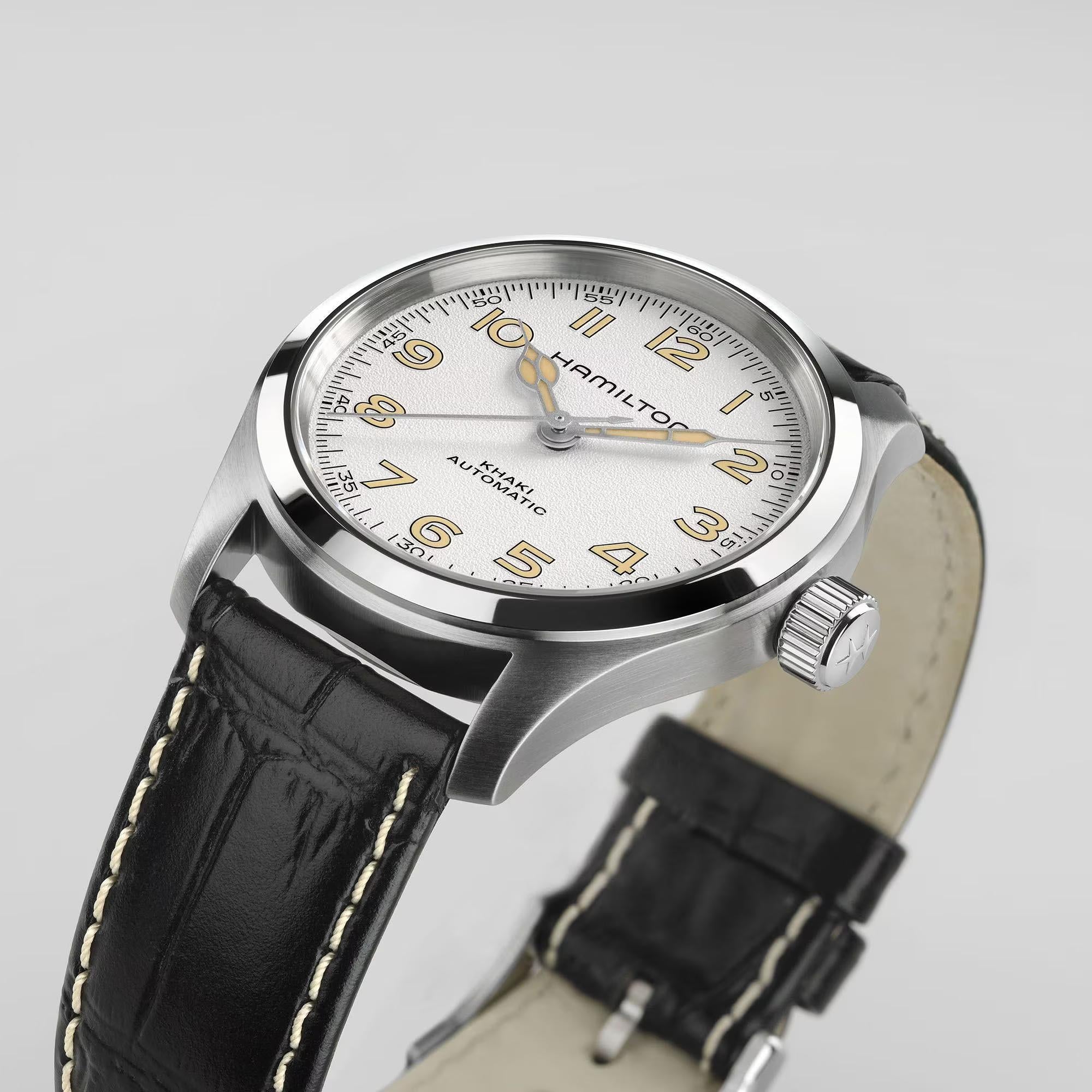 Hamilton Khaki Field Murph Automatic Leather Strap White Dial Men’s Watch H70405710