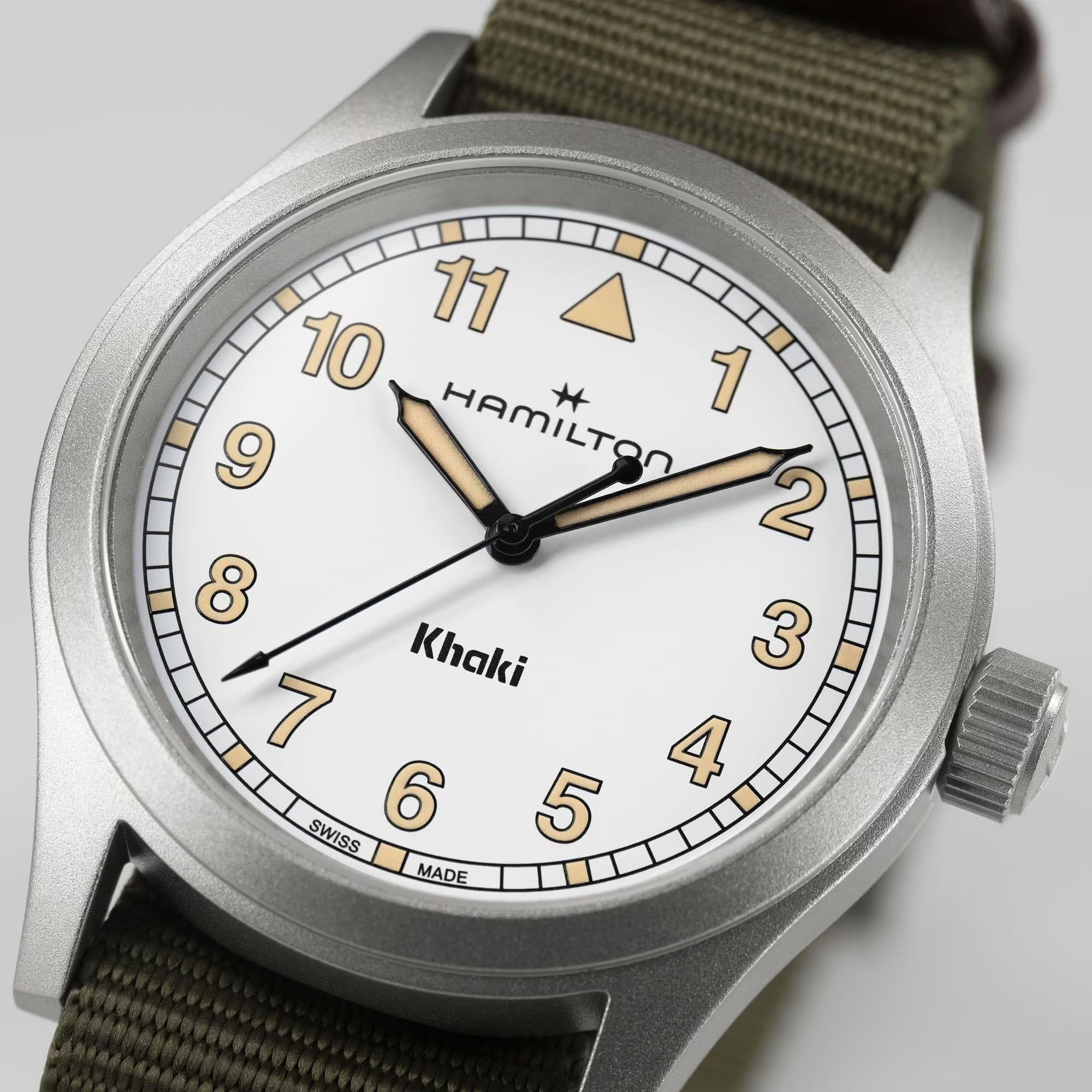 Hamilton Khaki Field Quartz NATO Strap White Dial Men’s Watch H69401910