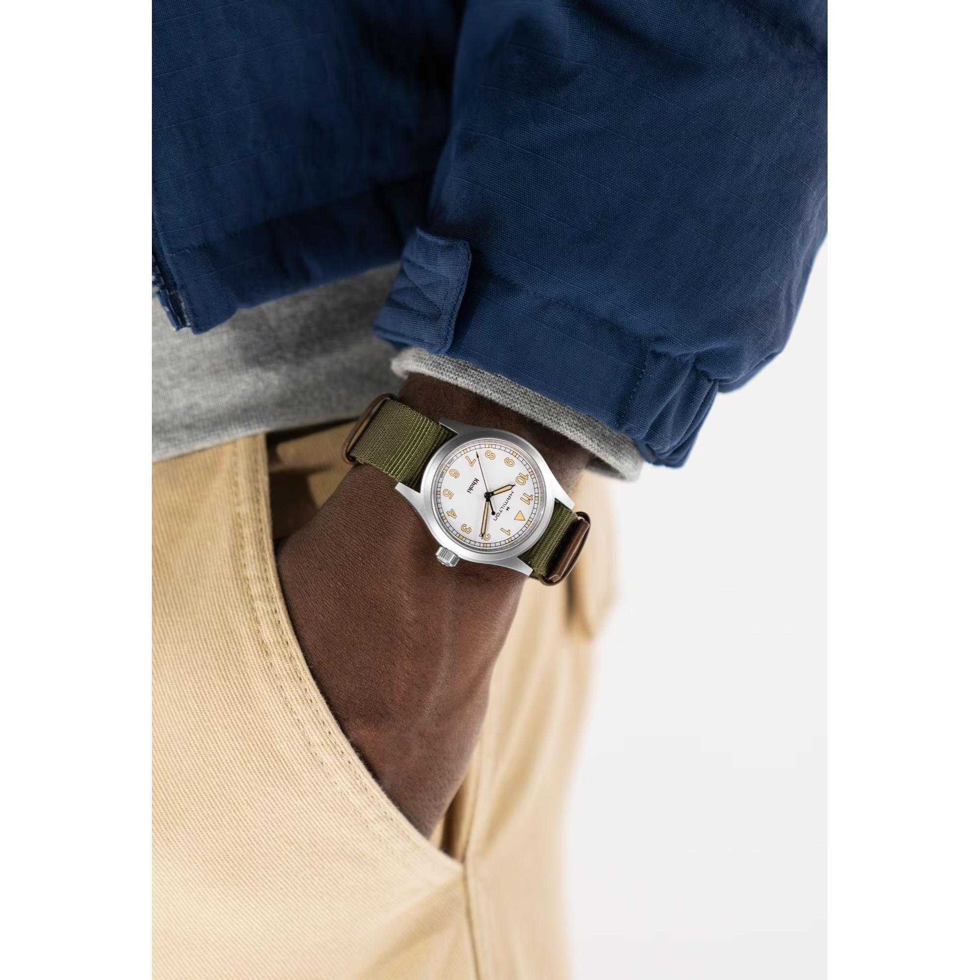 Hamilton Khaki Field Quartz NATO Strap White Dial Men’s Watch H69401910