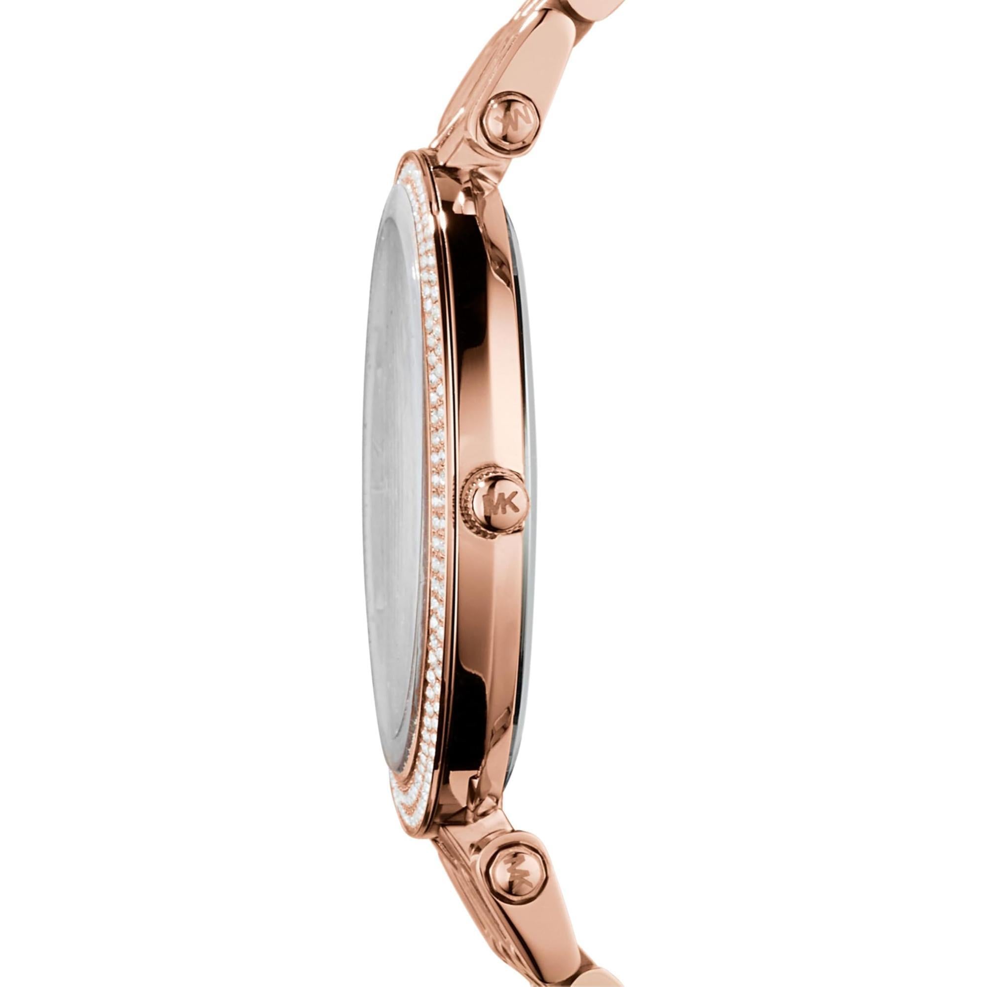 Michael Kors Darci Glitz Rose Gold-Tone Stainless Steel Strap Rose Gold Dial Women’s Watch MK3192