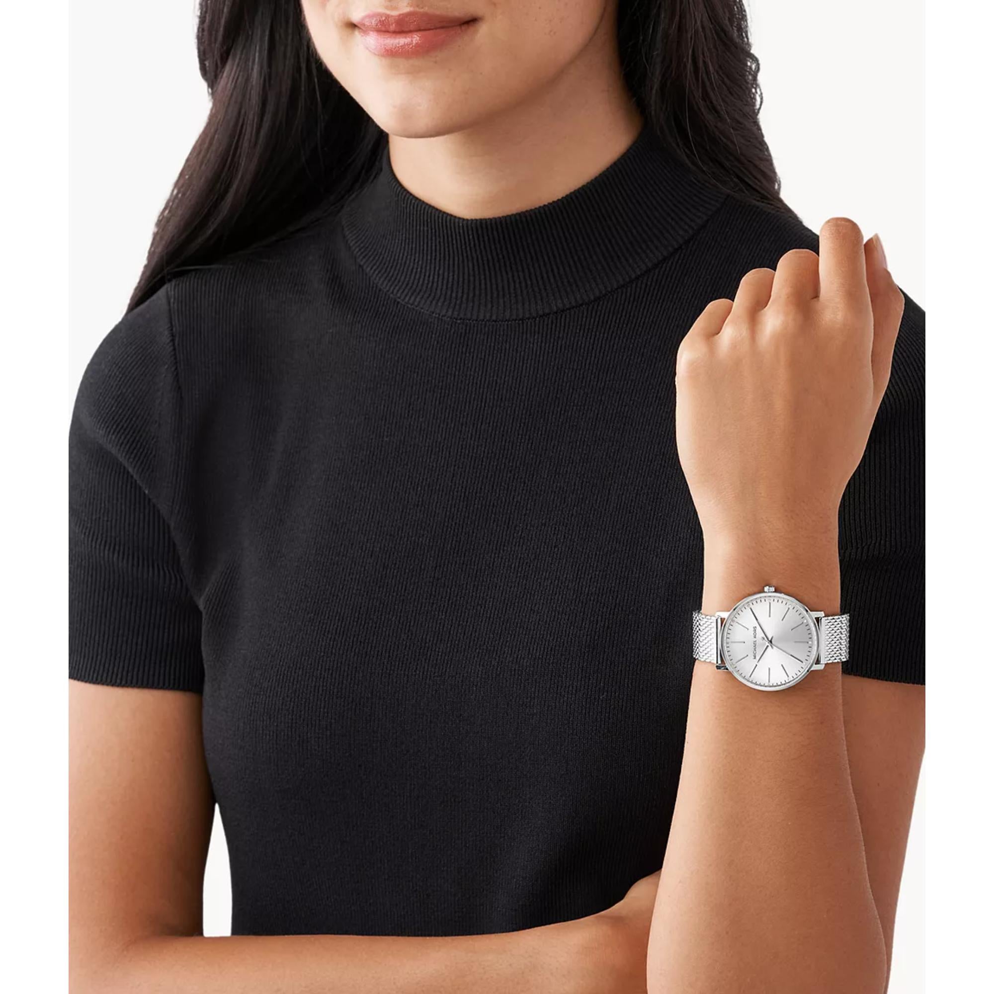 Michael Kors Pyper Stainless Steel Strap Silver Dial Women’s Watch MK4338