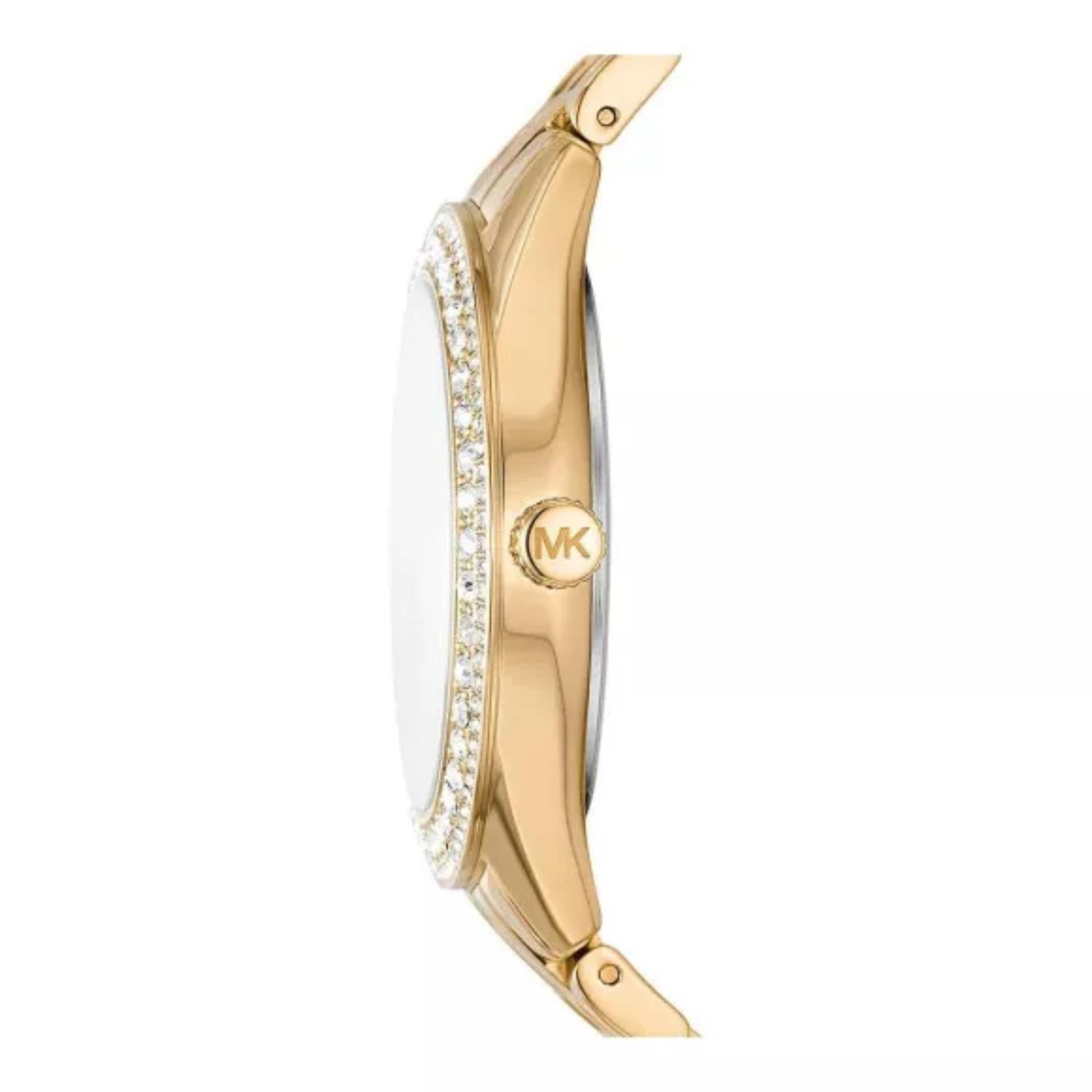 Michael Kors Harlowe Gold-Tone Stainless Steel Strap Gold Dial Women’s Watch MK4709