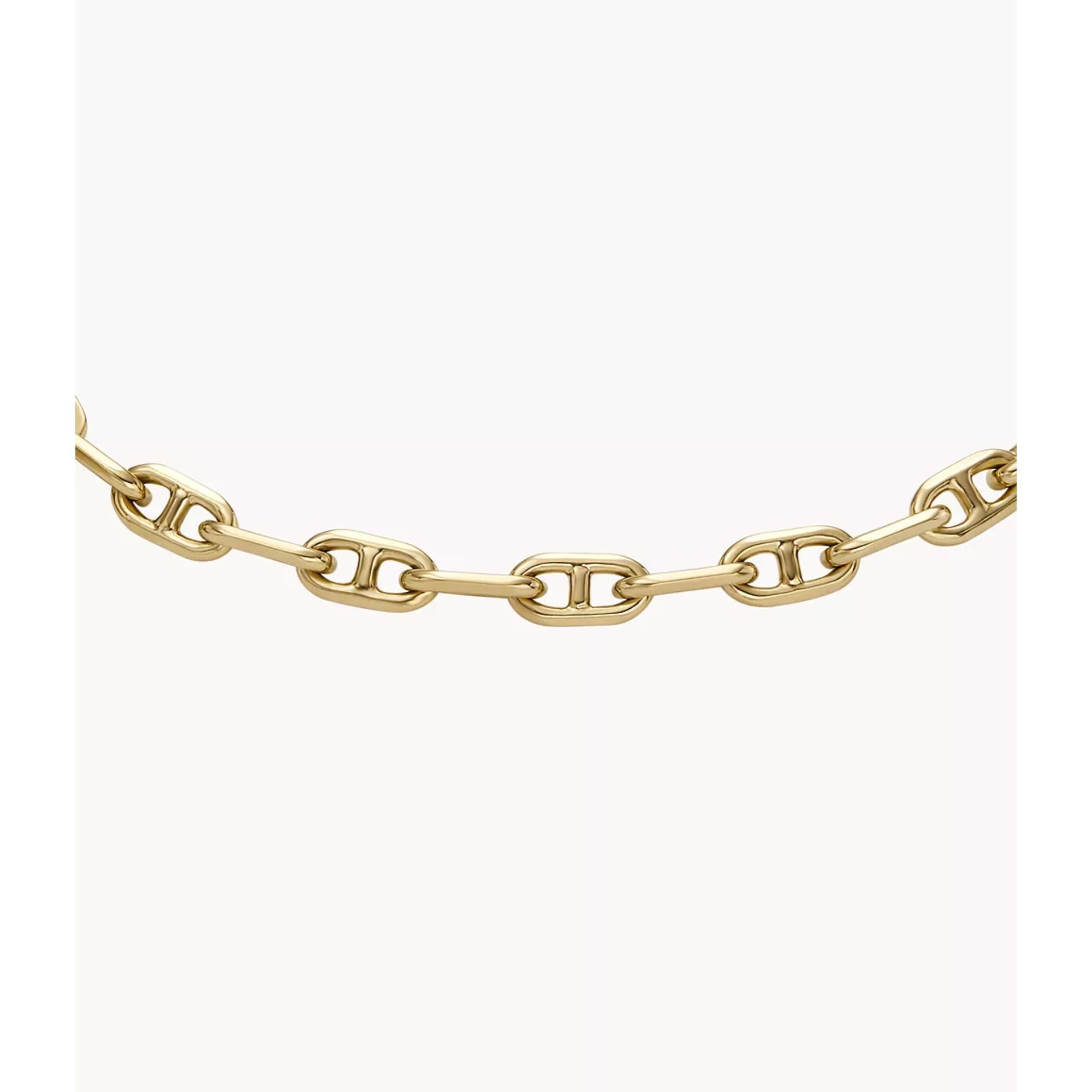 Fossil Heritage Crest Mother-of-Pearl Gold-Tone Brass Chain Women’s Bracelet JA7210710