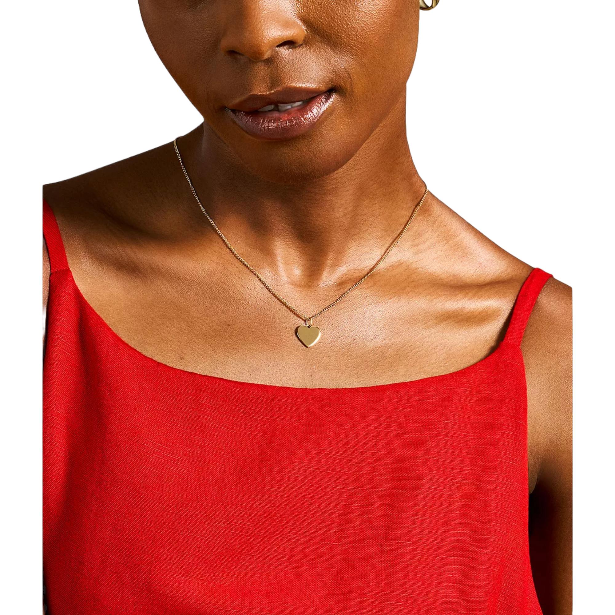 Fossil Ellis Heart Gold-Tone Stainless Steel Women’s Necklace JF03080710