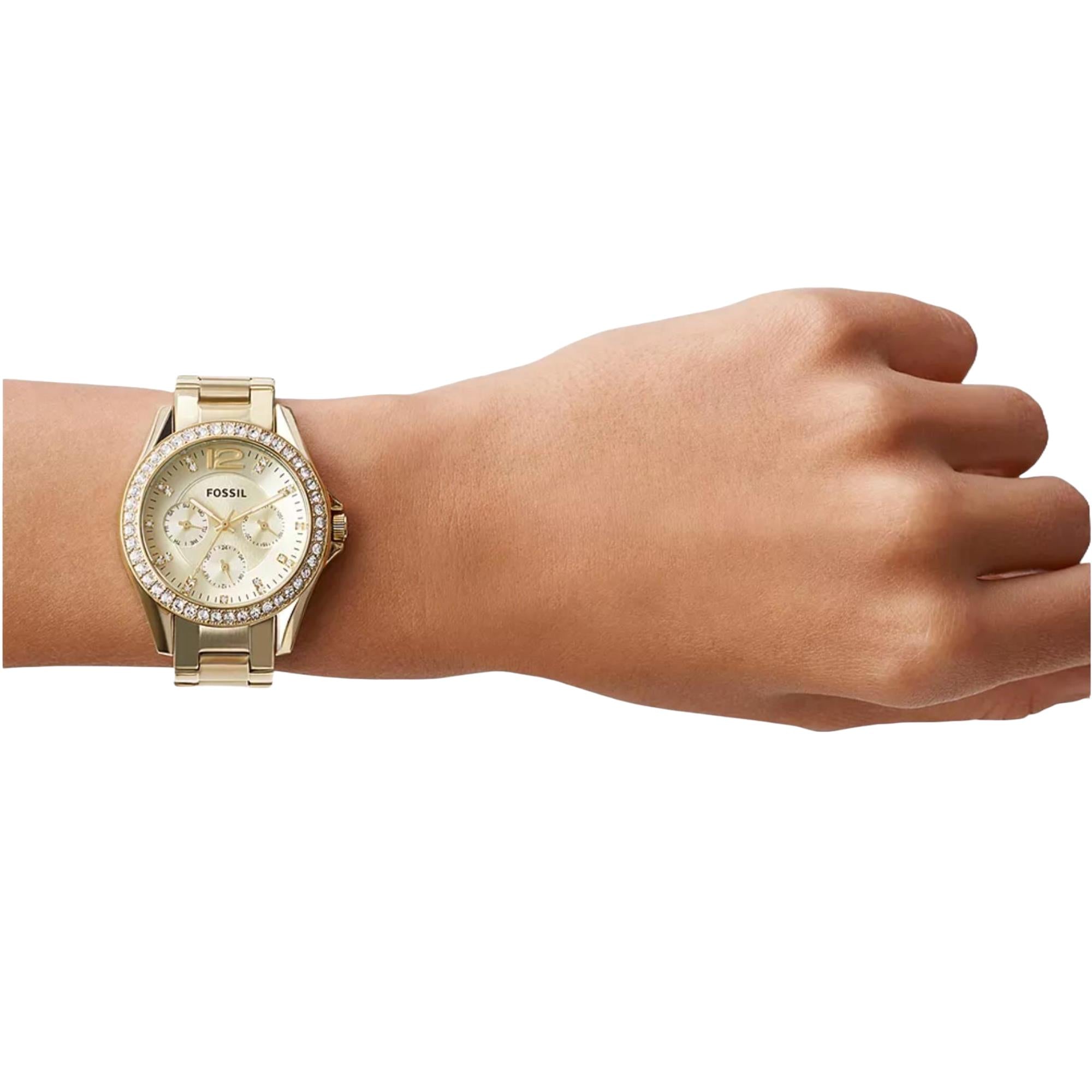 Fossil Riley Multifunction Gold-Tone Women’s Watch ES3203