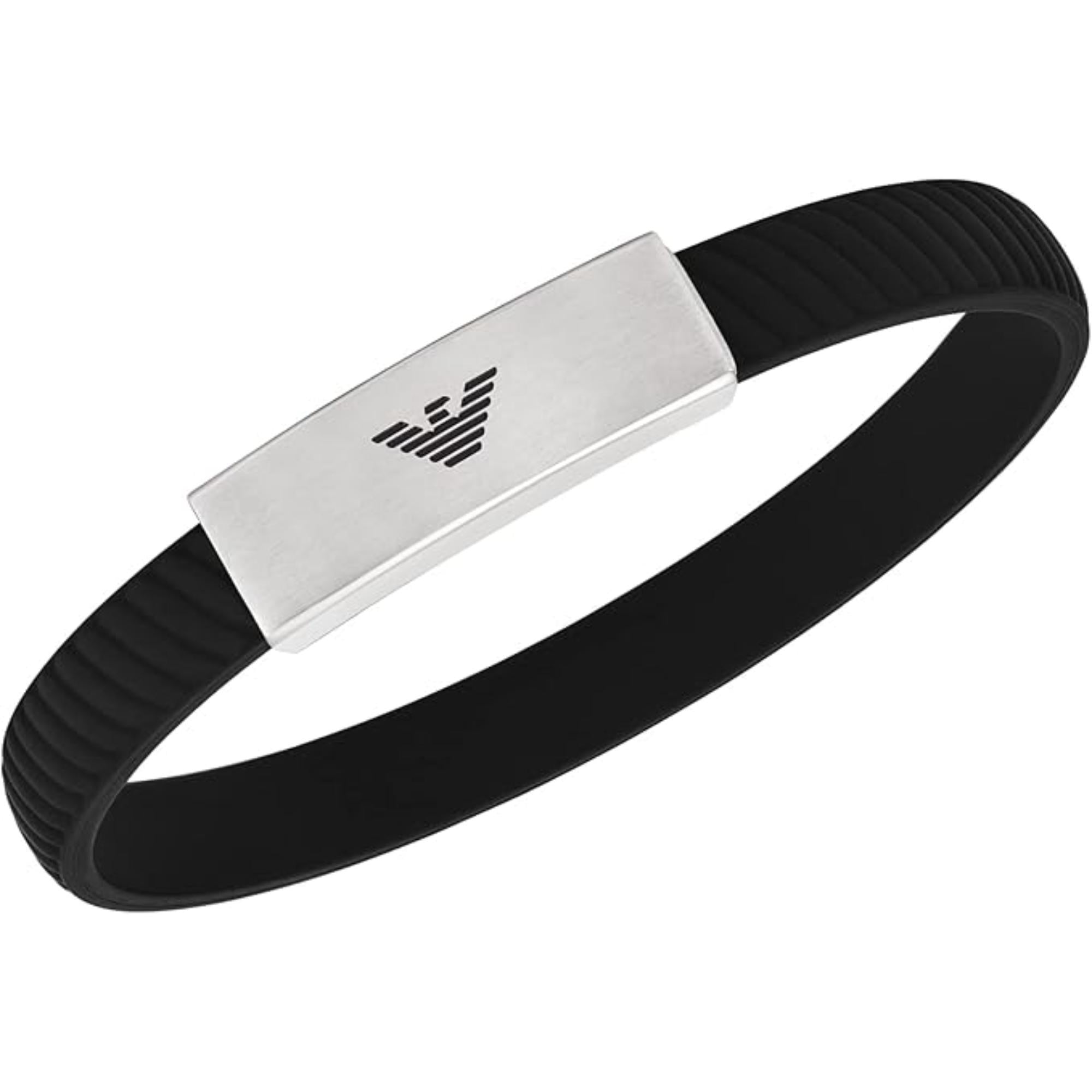 Emporio Armani Stainless Steel ID Bracelet with Polished Chain Design EGS2996040