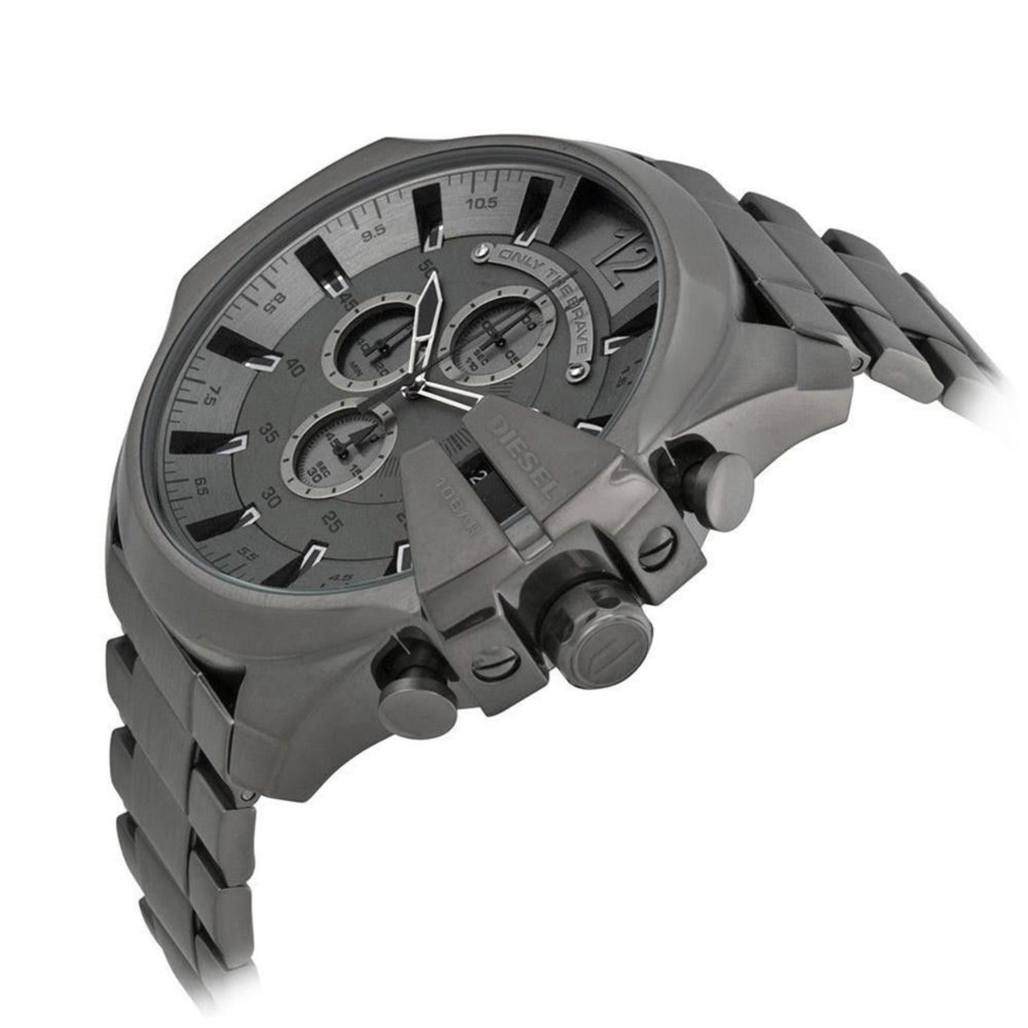 Diesel Mega Chief Chronograph Gunmetal Stainless Steel Strap Grey Dial Men's Watch DZ4282