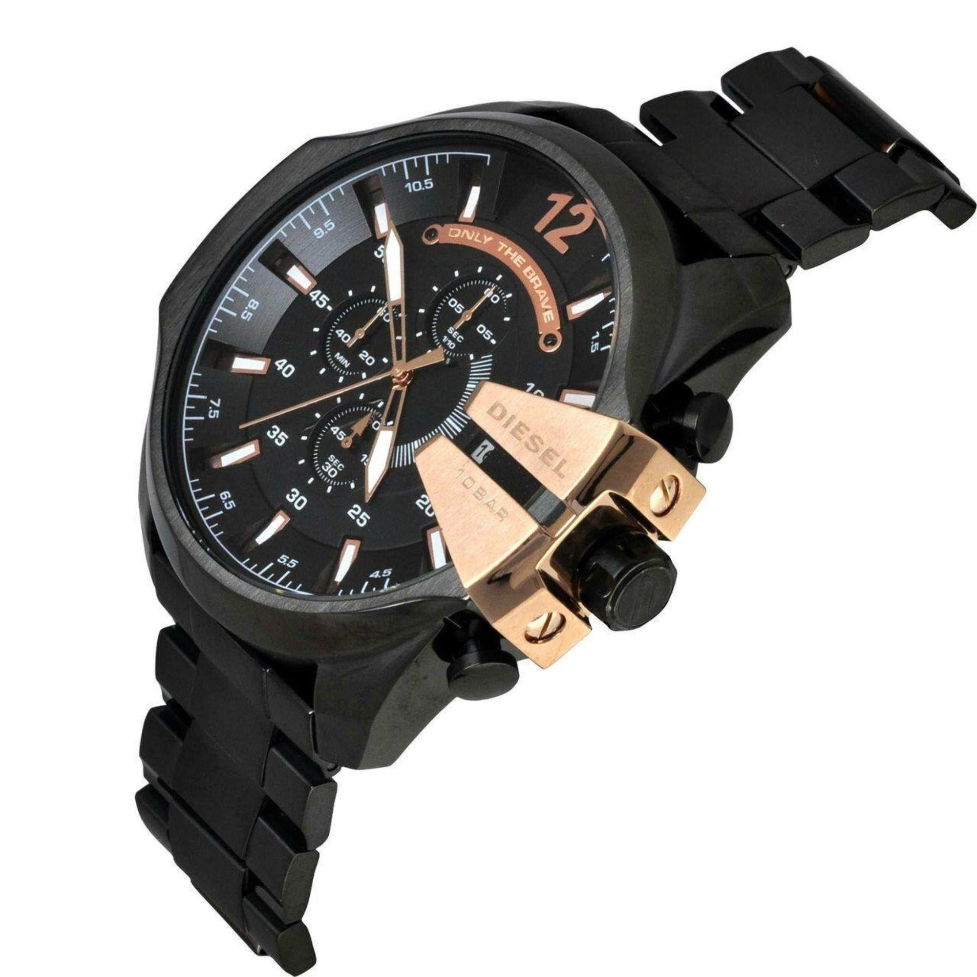 Diesel Mega Chief Chronograph Black Stainless Steel Black Dial Men's Watch DZ4309