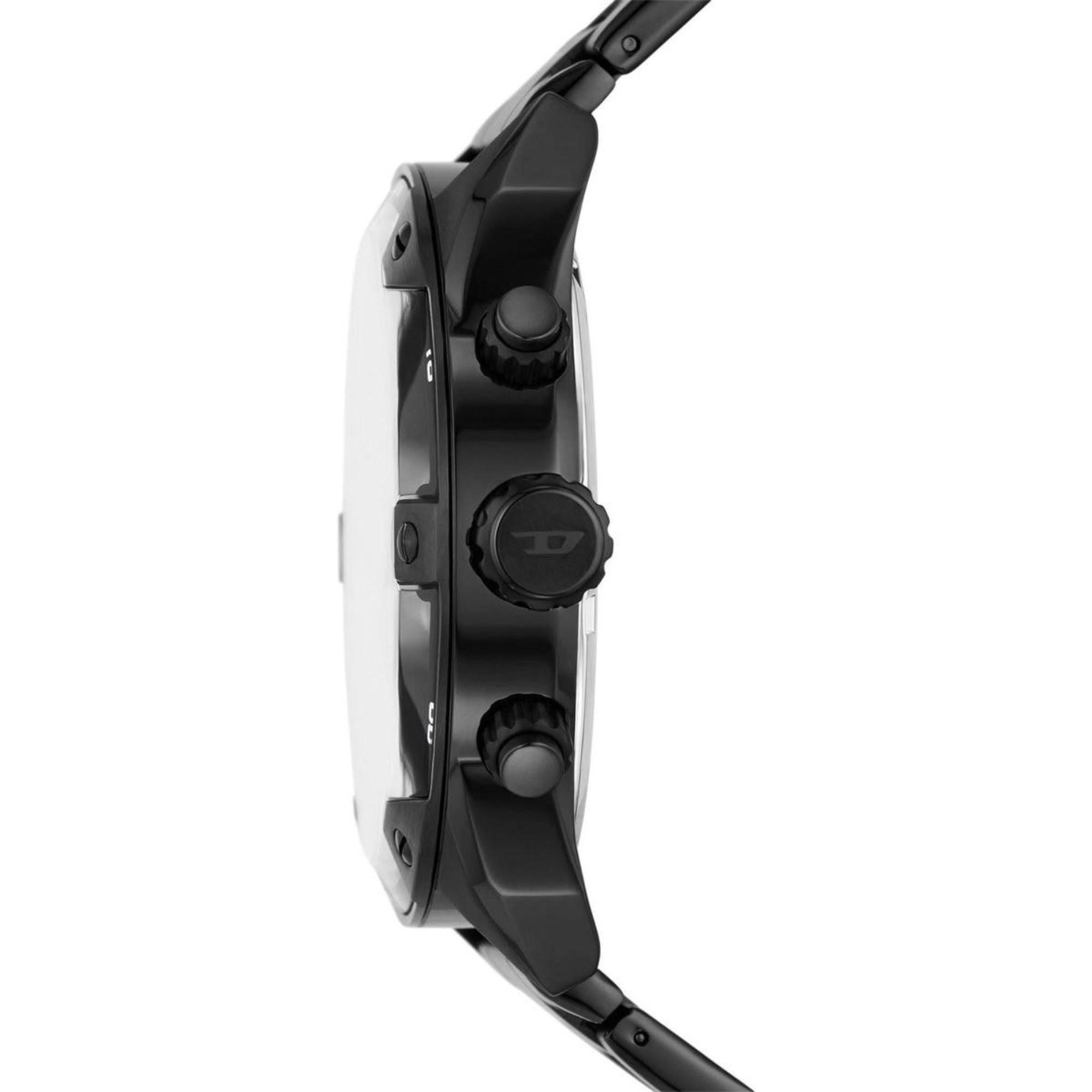 Diesel Spiked Chronograph Black Dial Steel Strap Men's Watch DZ4644