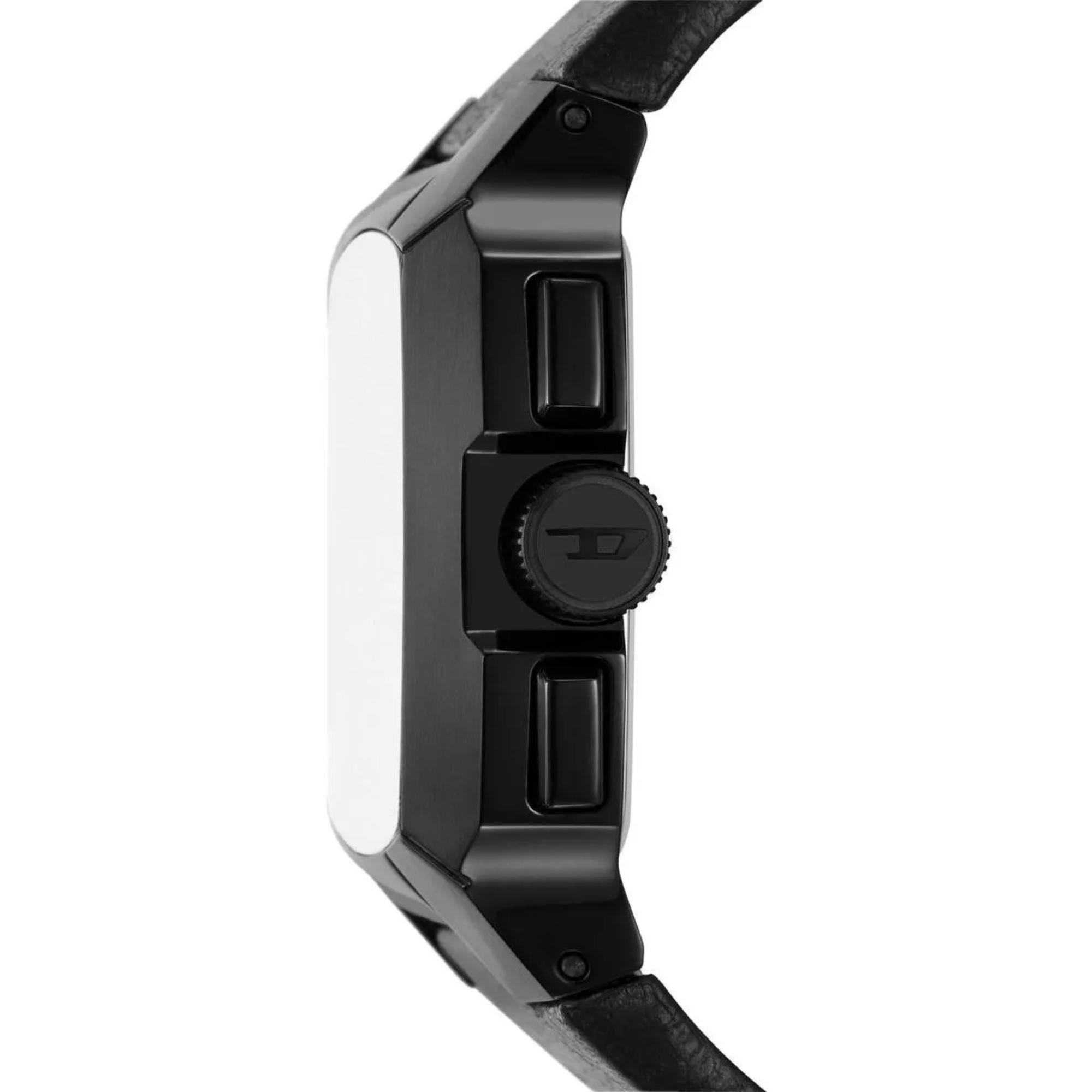 Diesel Cliffhanger Chronograph Black Leather Black Dial Men's Watch DZ4645
