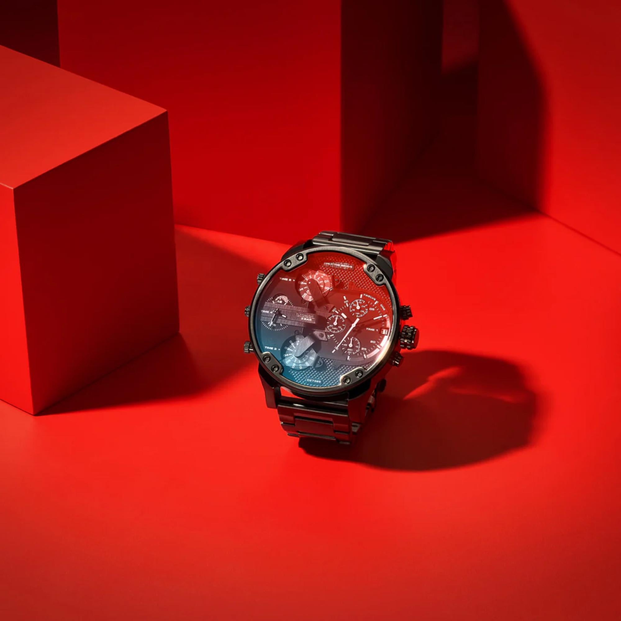 Diesel Mr.Daddy 2.0 Chronograph Black Dial Steel Strap Watch DZ7395