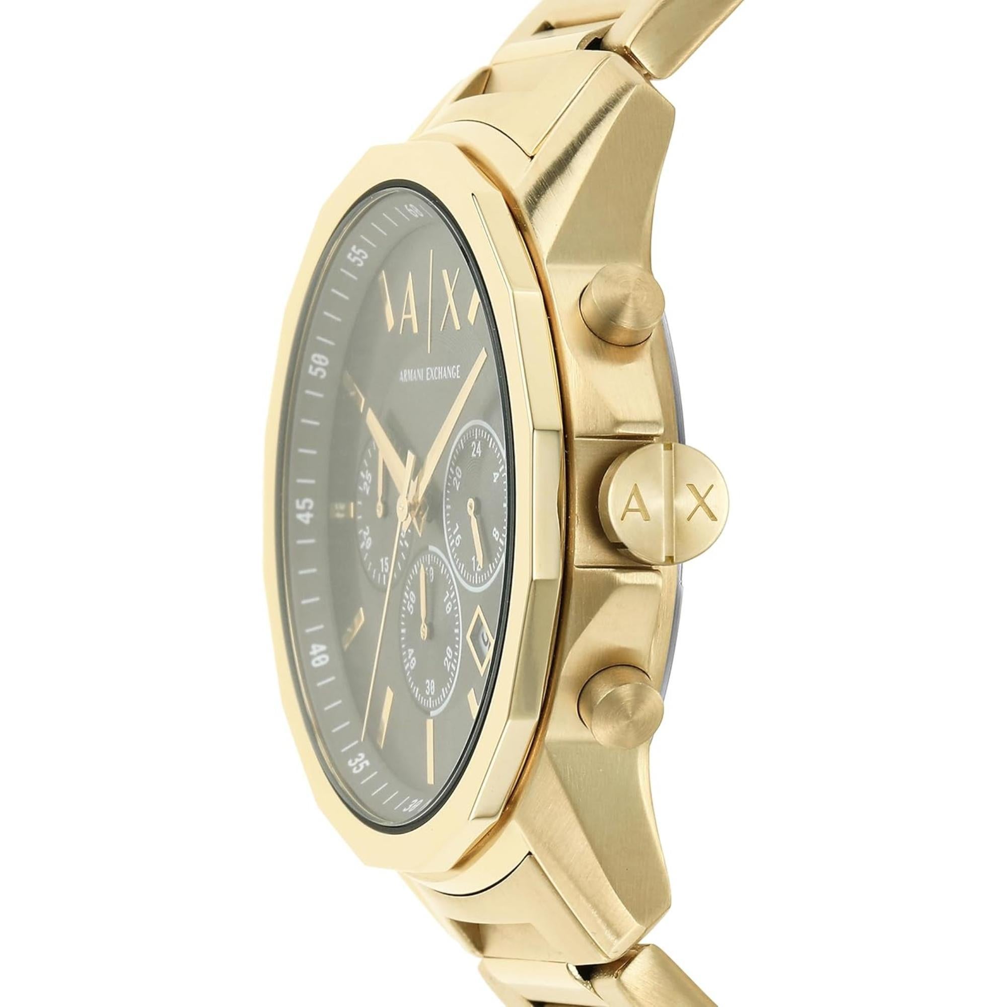 Armani Exchange Chronograph Gold-Tone Stainless Steel Gray Dial Men's Watch AX1721