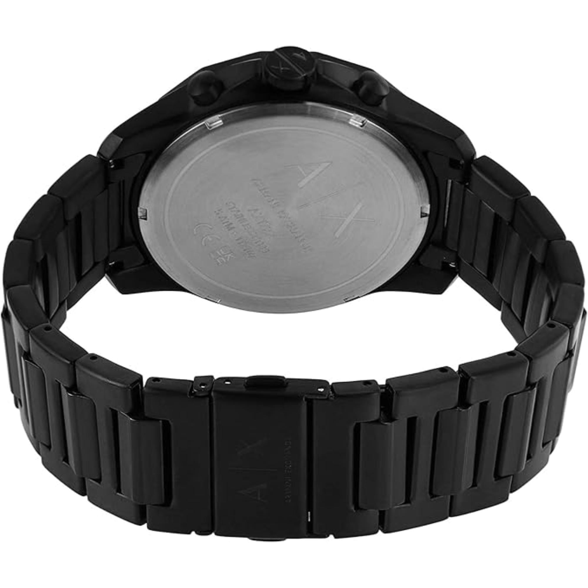 Armani Exchange Banks 44mm Chronograph Black Dial Steel Mens Quartz Watch AX1722