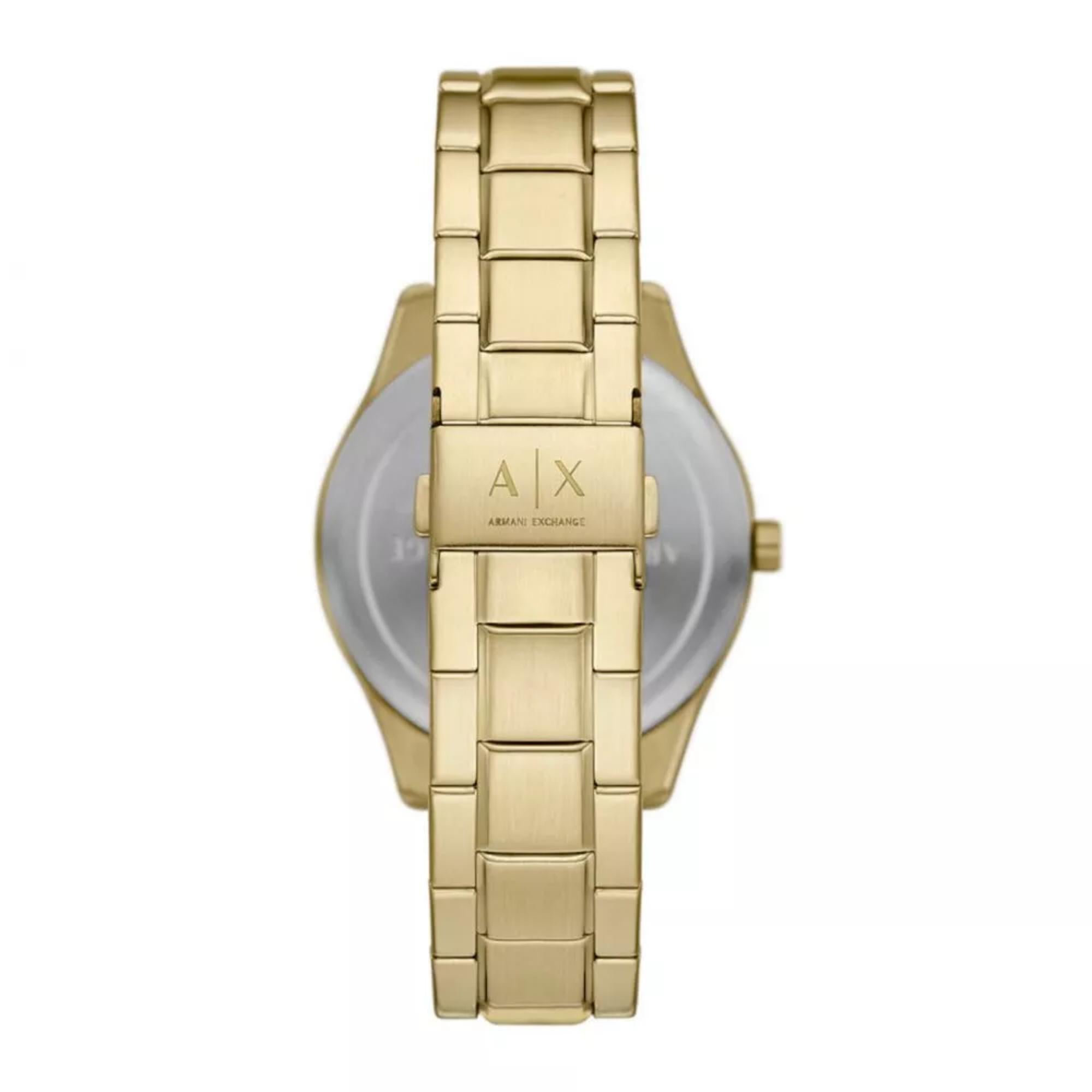 Armani Exchange Dante Chronograph Quartz Gold-Tone Stainless Steel Black Dial Men's Watch AX1875