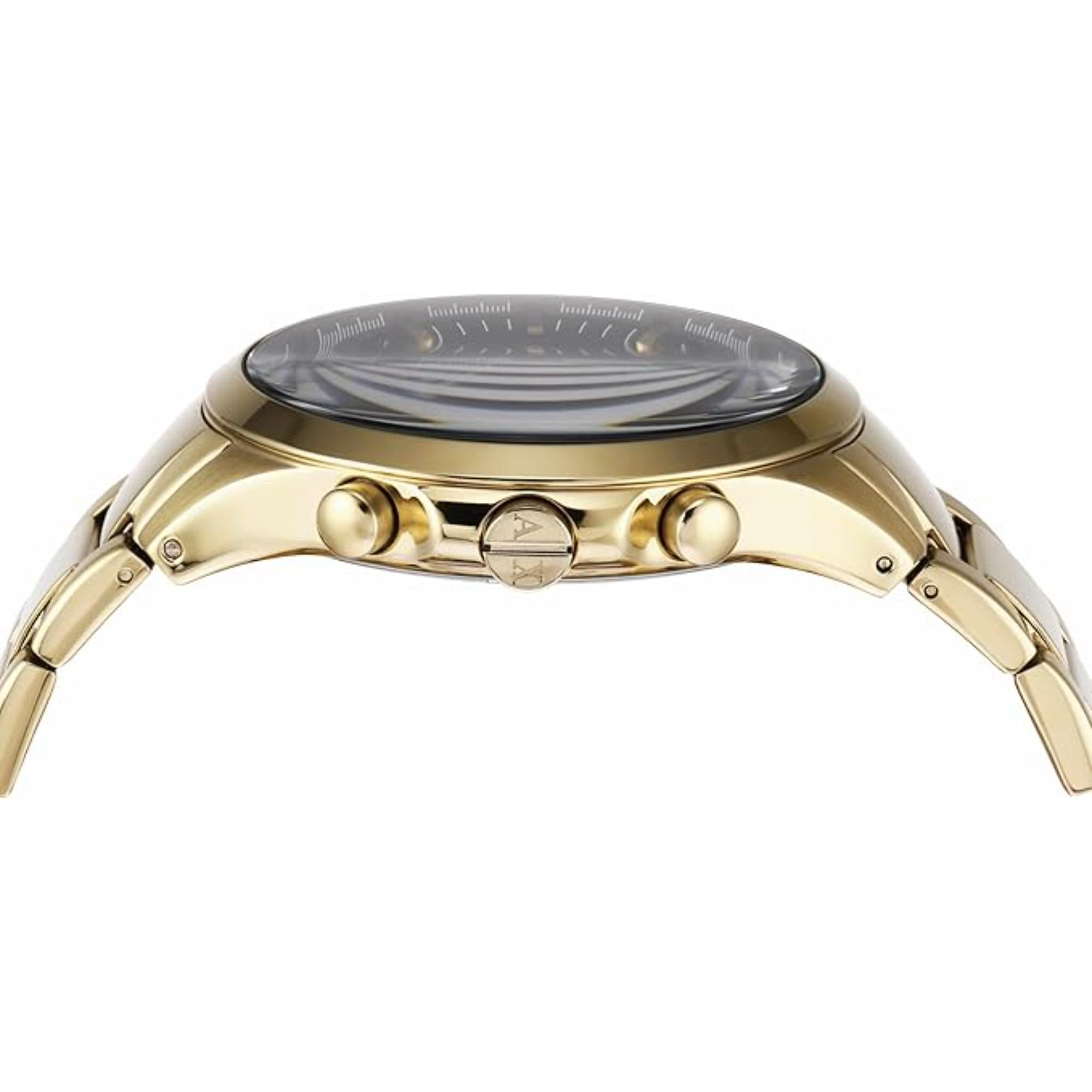 Armani Exchange Chronograph Gold-Tone Stainless Steel Black Dial Men's Watch AX2137
