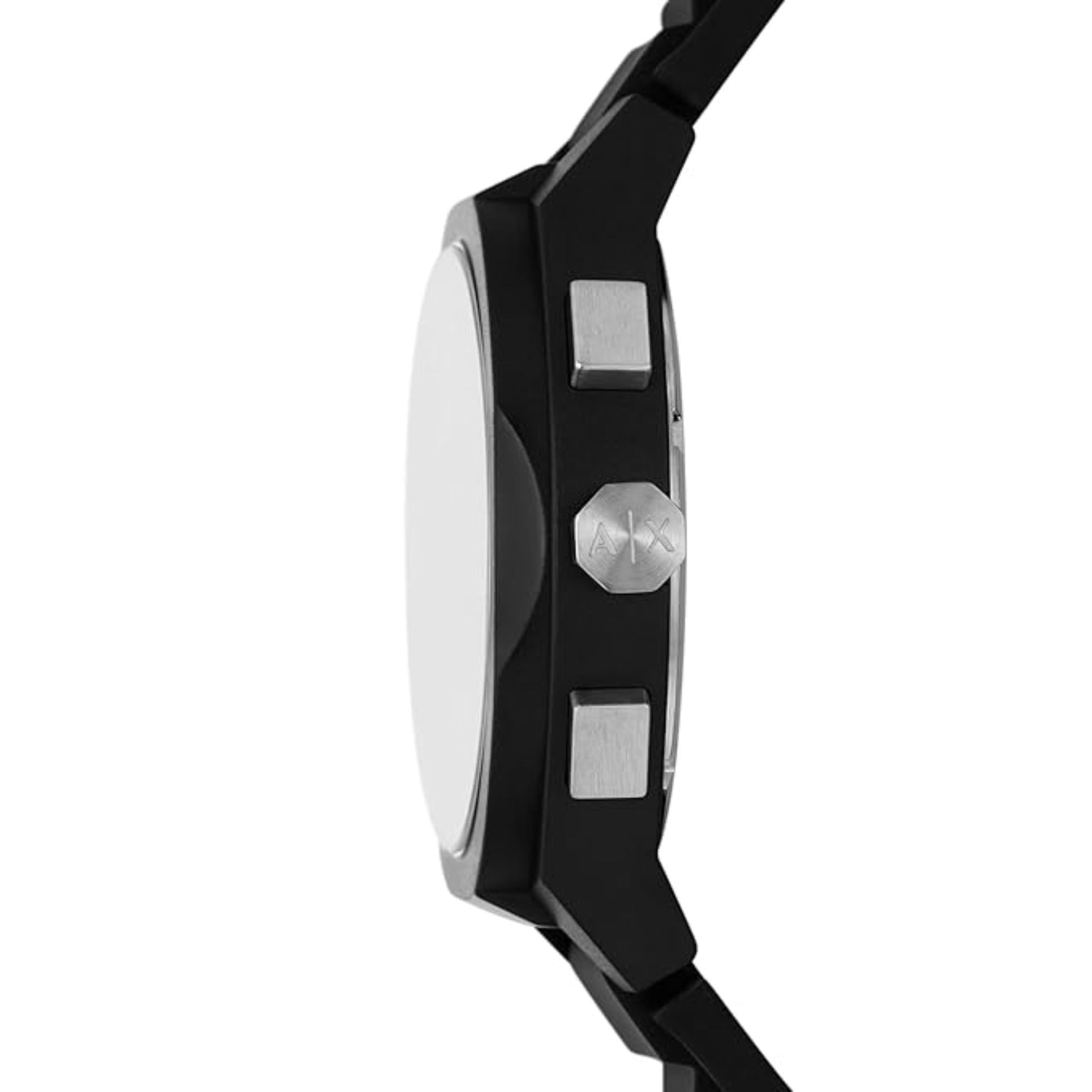 Armani Exchange Chronograph Black Silicone Strap Black Dial Men’s Watch AX4161