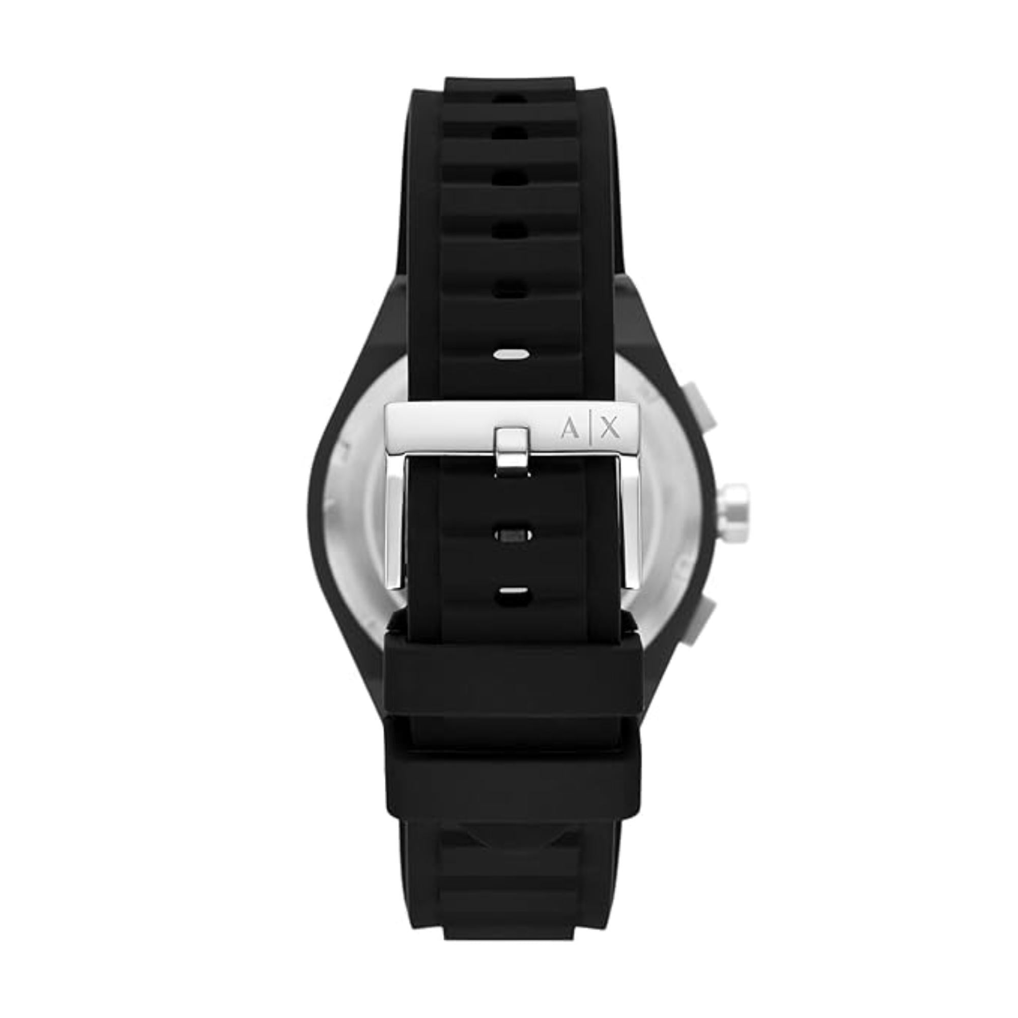 Armani Exchange Chronograph Black Silicone Strap Black Dial Men’s Watch AX4161