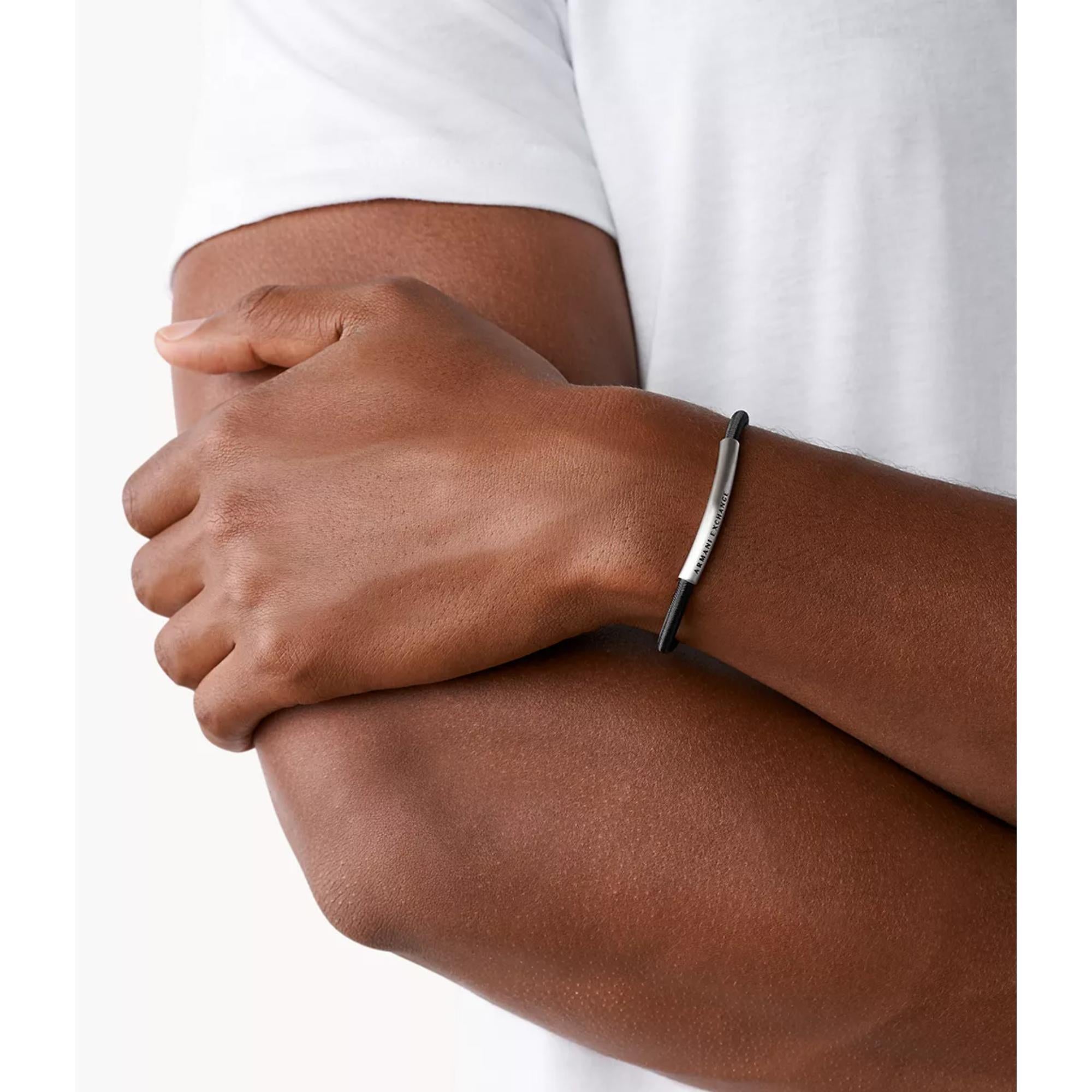Armani Exchange Black Fabric ID Men's Bracelet AXG0041040