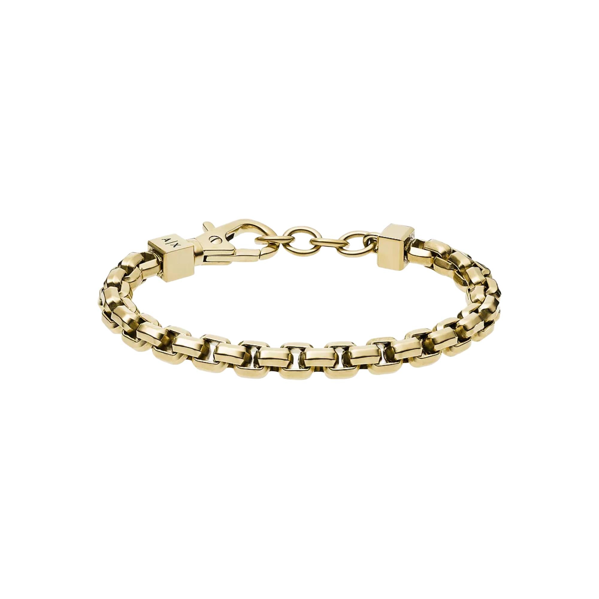 Armani Exchange Gold-Tone Stainless Steel Chain Bracelet AXG0046710