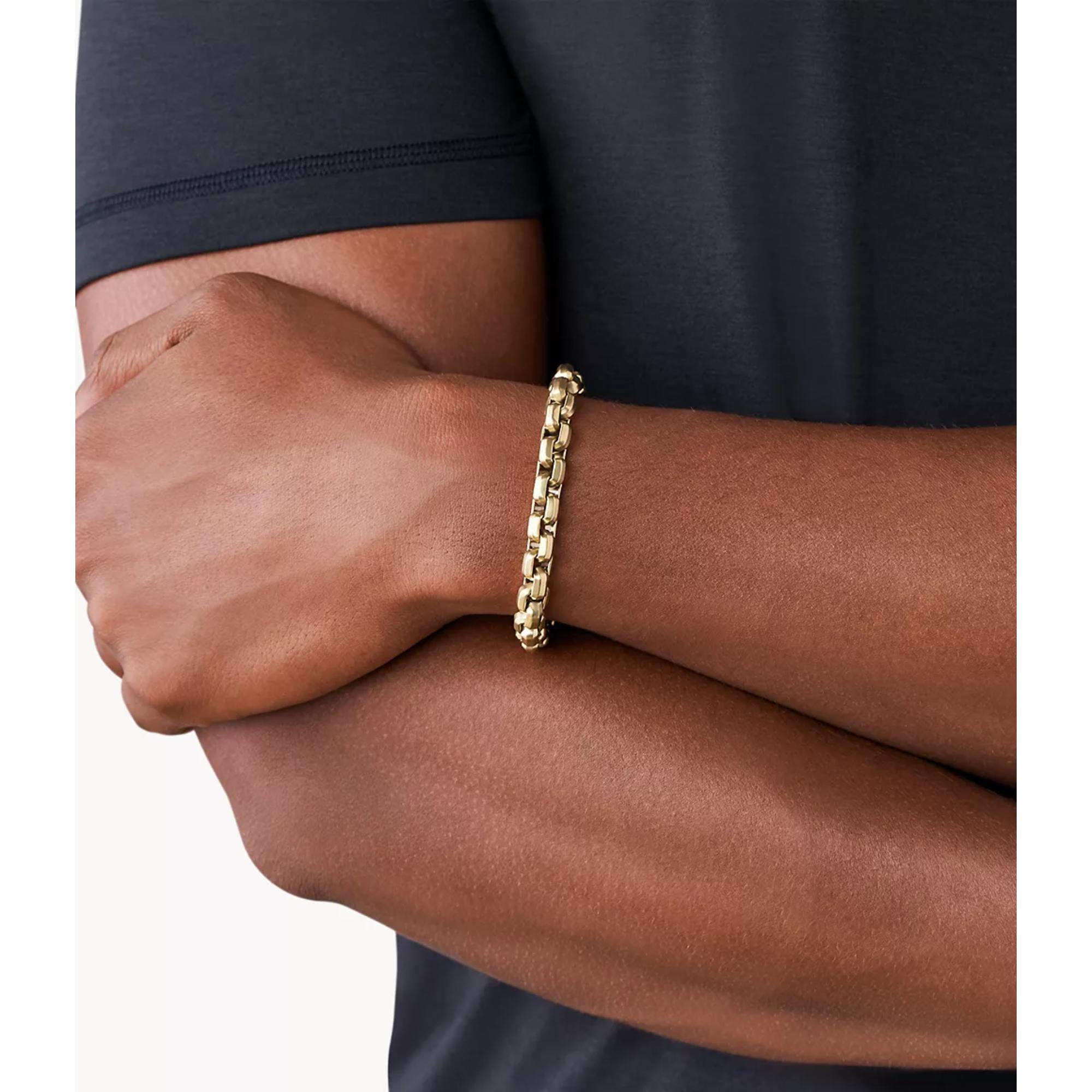 Armani Exchange Gold-Tone Stainless Steel Chain Bracelet AXG0046710