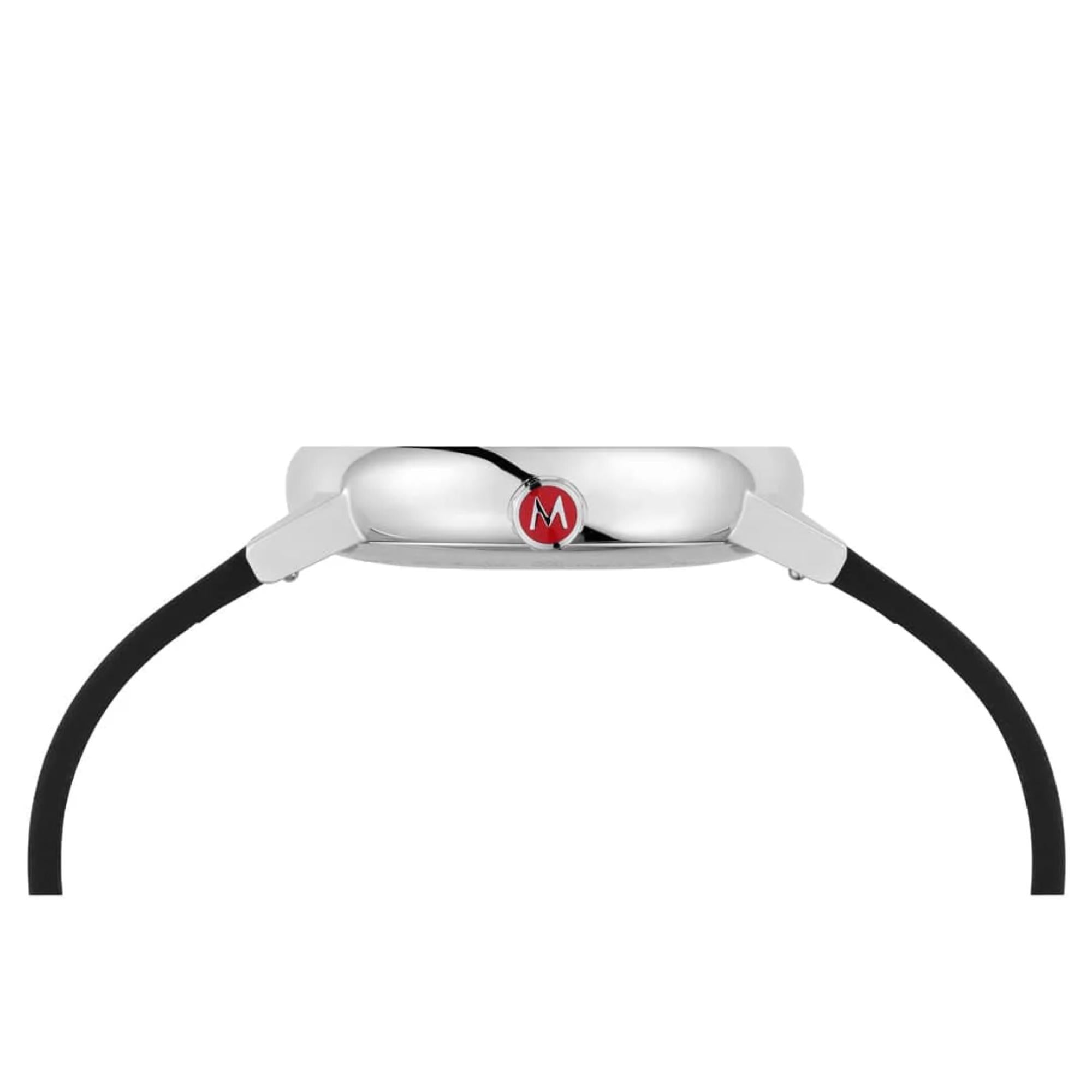 Mondaine evo2 Black Vegan Grape Leather White Dial Men’s Watch MSE.40110.LBV