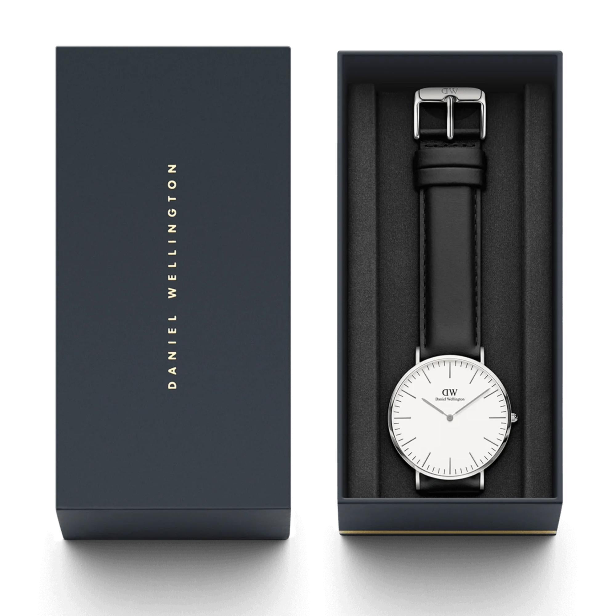 Daniel Wellington Classic Sheffield Silver White Dial Leather Strap Unisex Watch DW00100053