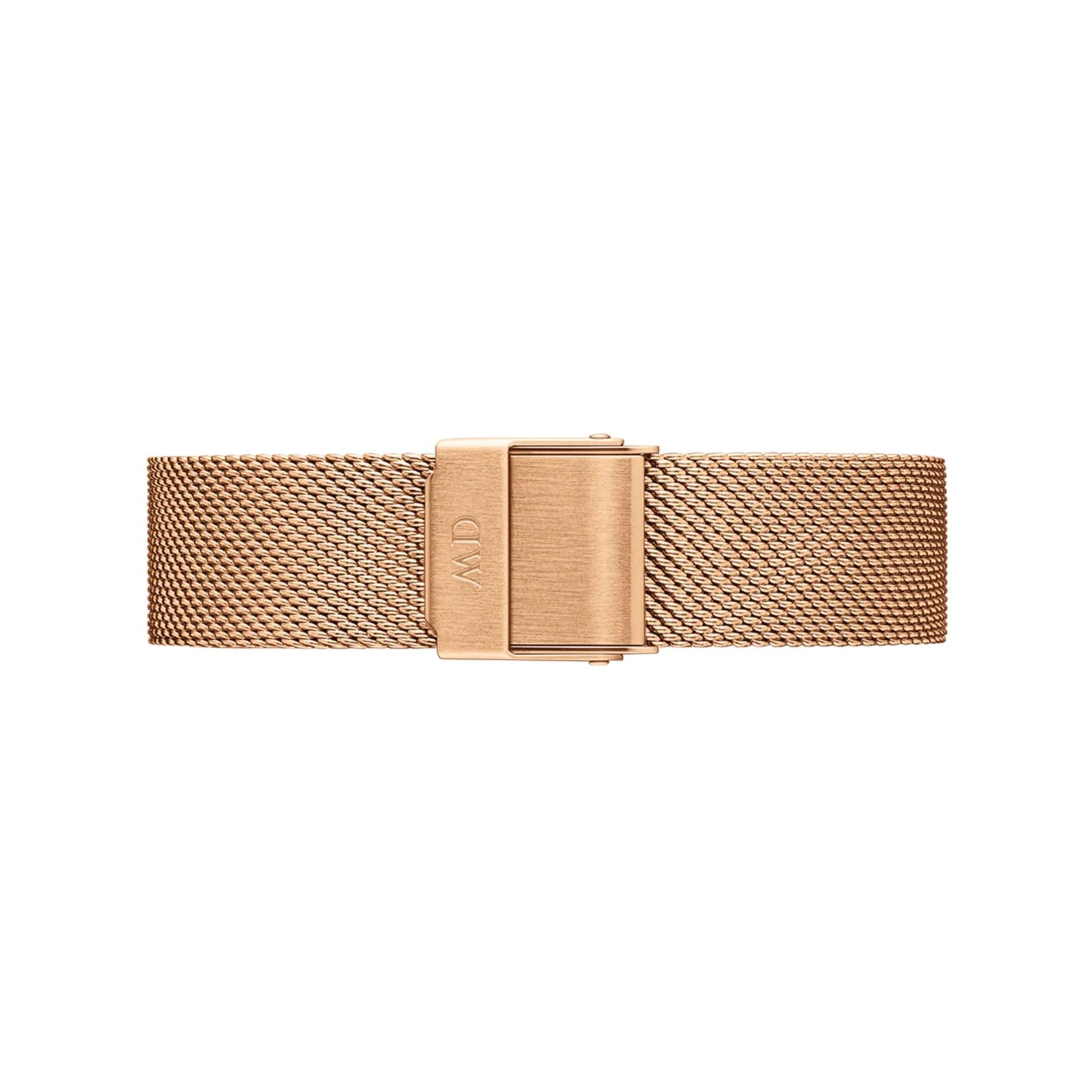 Daniel Wellington Petite Melrose Rose Gold Black Dial Stainless Steel Strap Women's Watch DW00100161