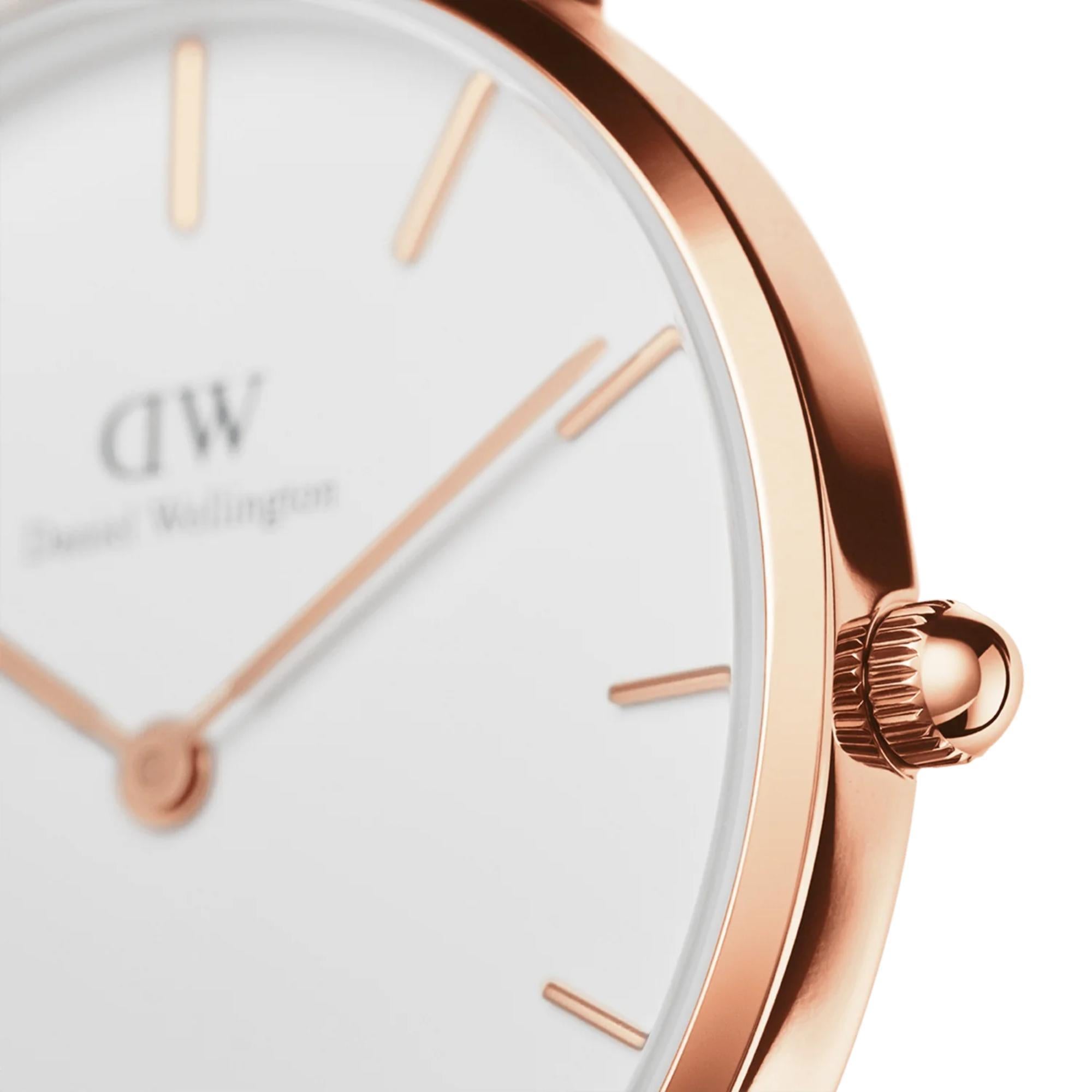 Daniel Wellington Petite 28mm White Dial Steel Ladies Quartz Watch DW00100219