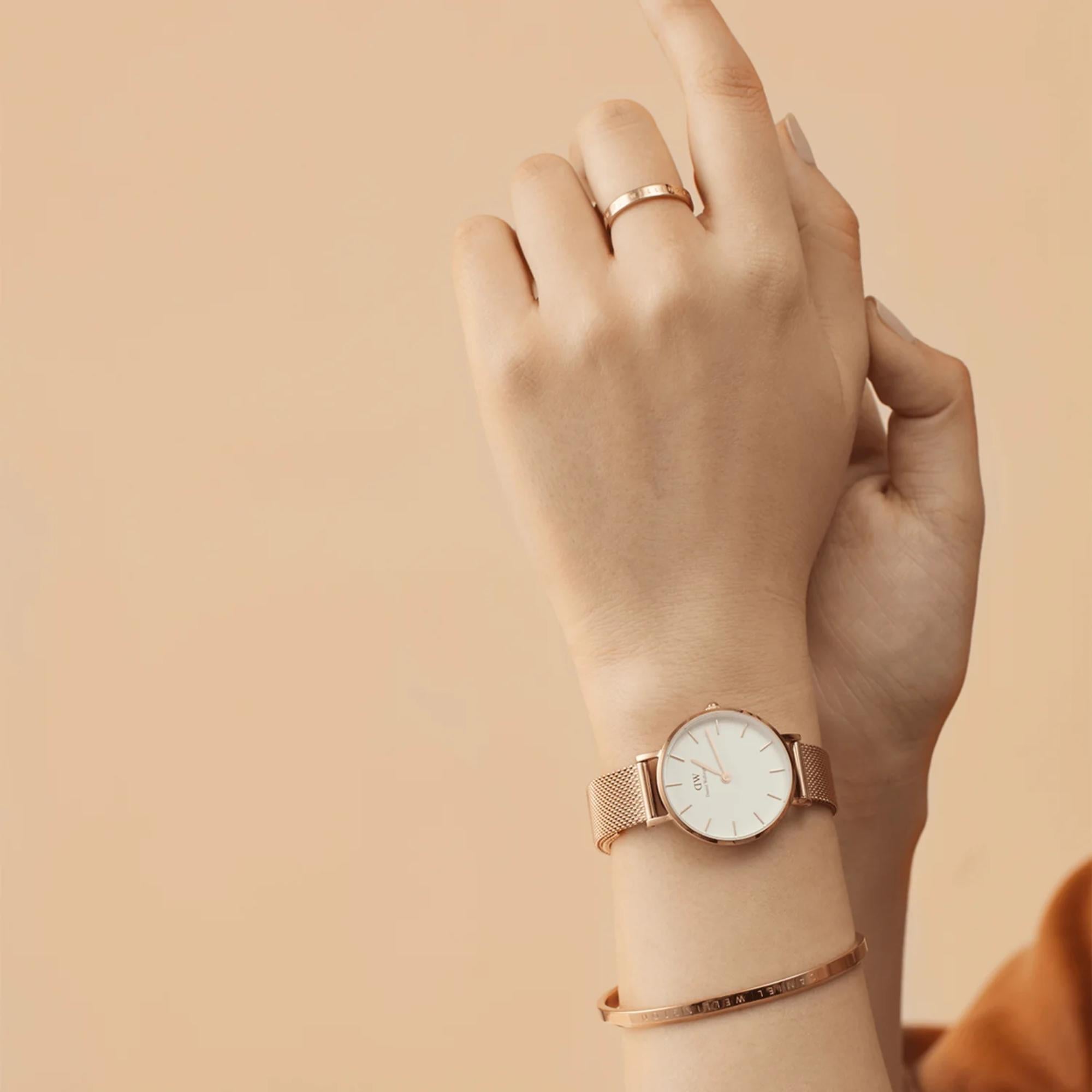 Daniel Wellington Petite 28mm White Dial Steel Ladies Quartz Watch DW00100219