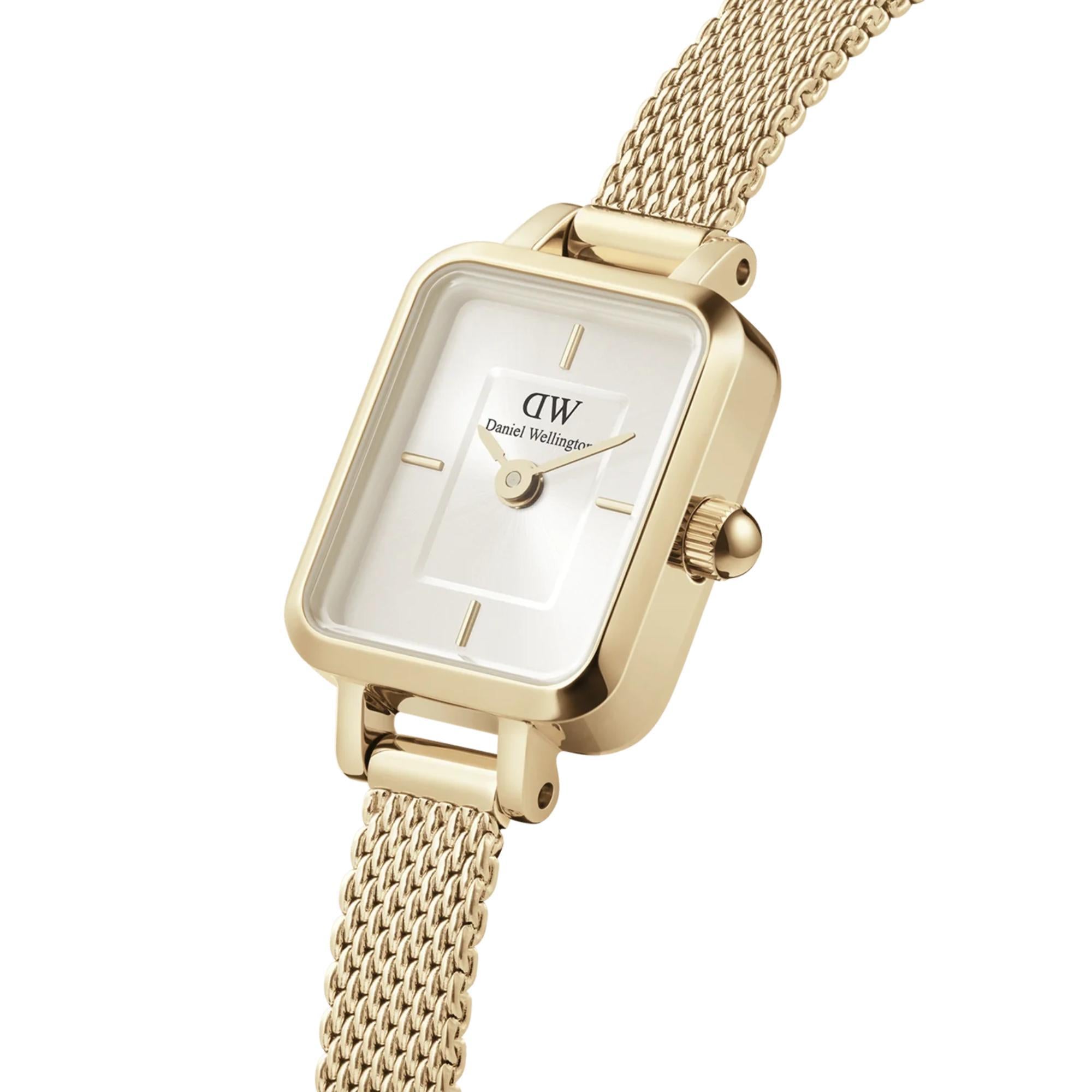 Daniel Wellington Quadro Champagne Dial Stainless Steel Strap Women’s Watch DW00100656