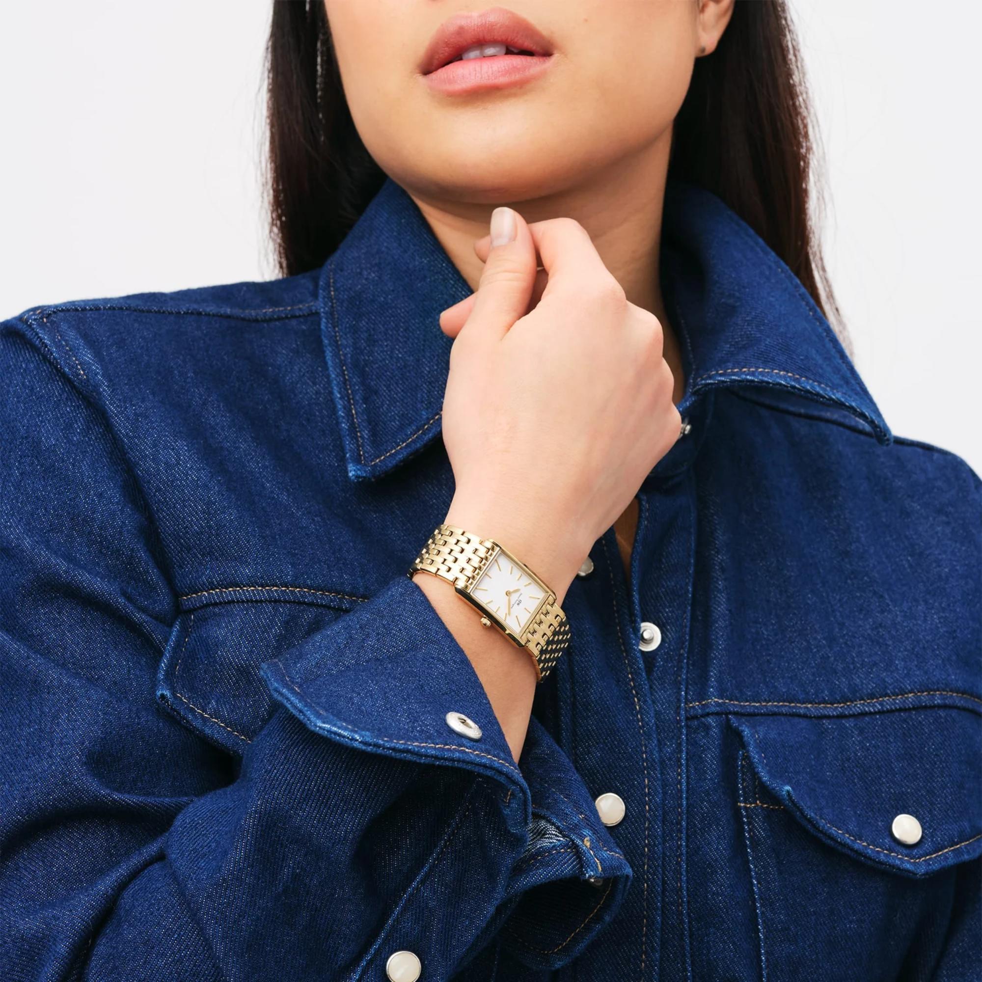 Daniel Wellington BOUND 9-Link Gold White Dial Women’s Watch DW00100705