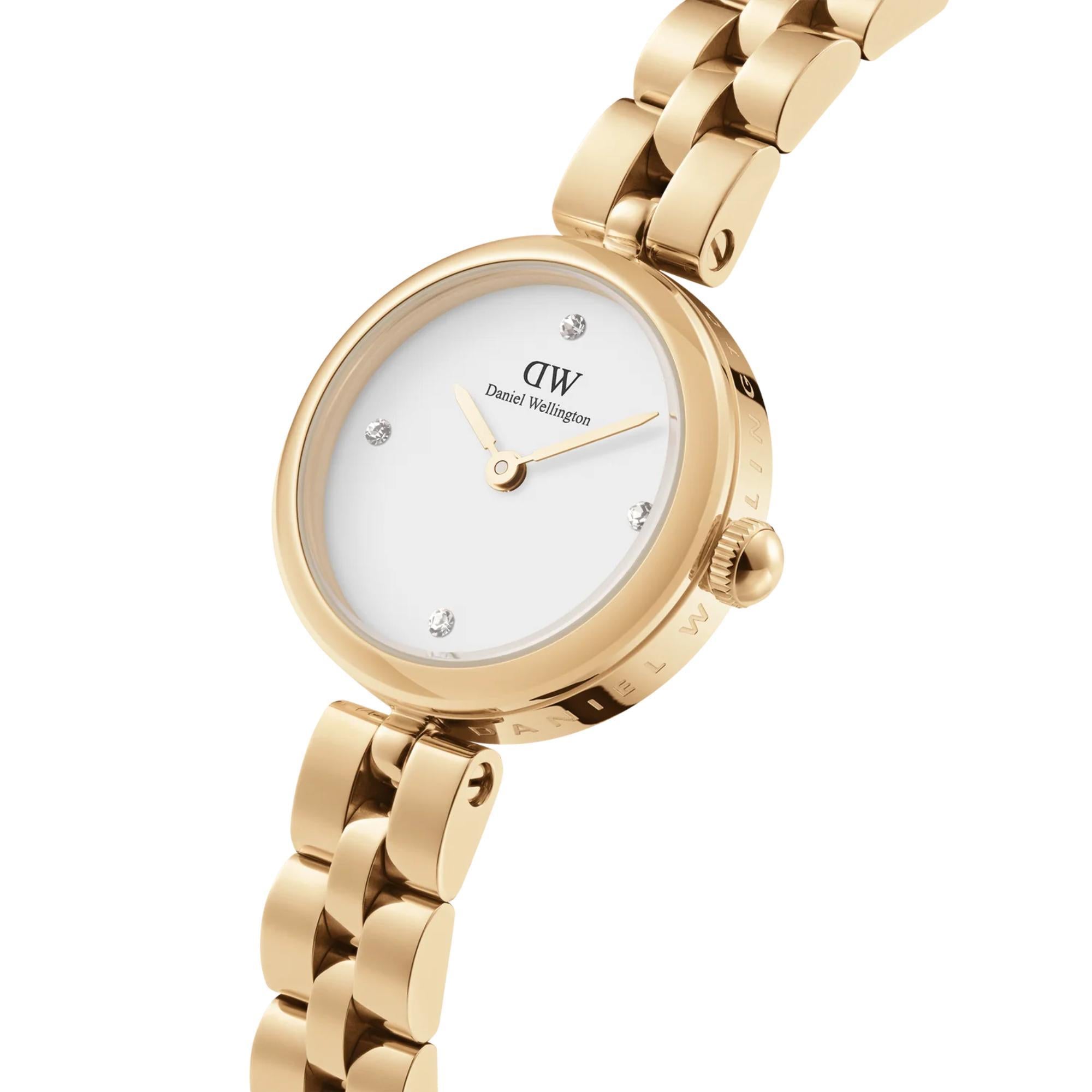 Daniel Wellington Elan Lumine Gold White Dial Stainless Steel Strap Women's Watch DW00100715