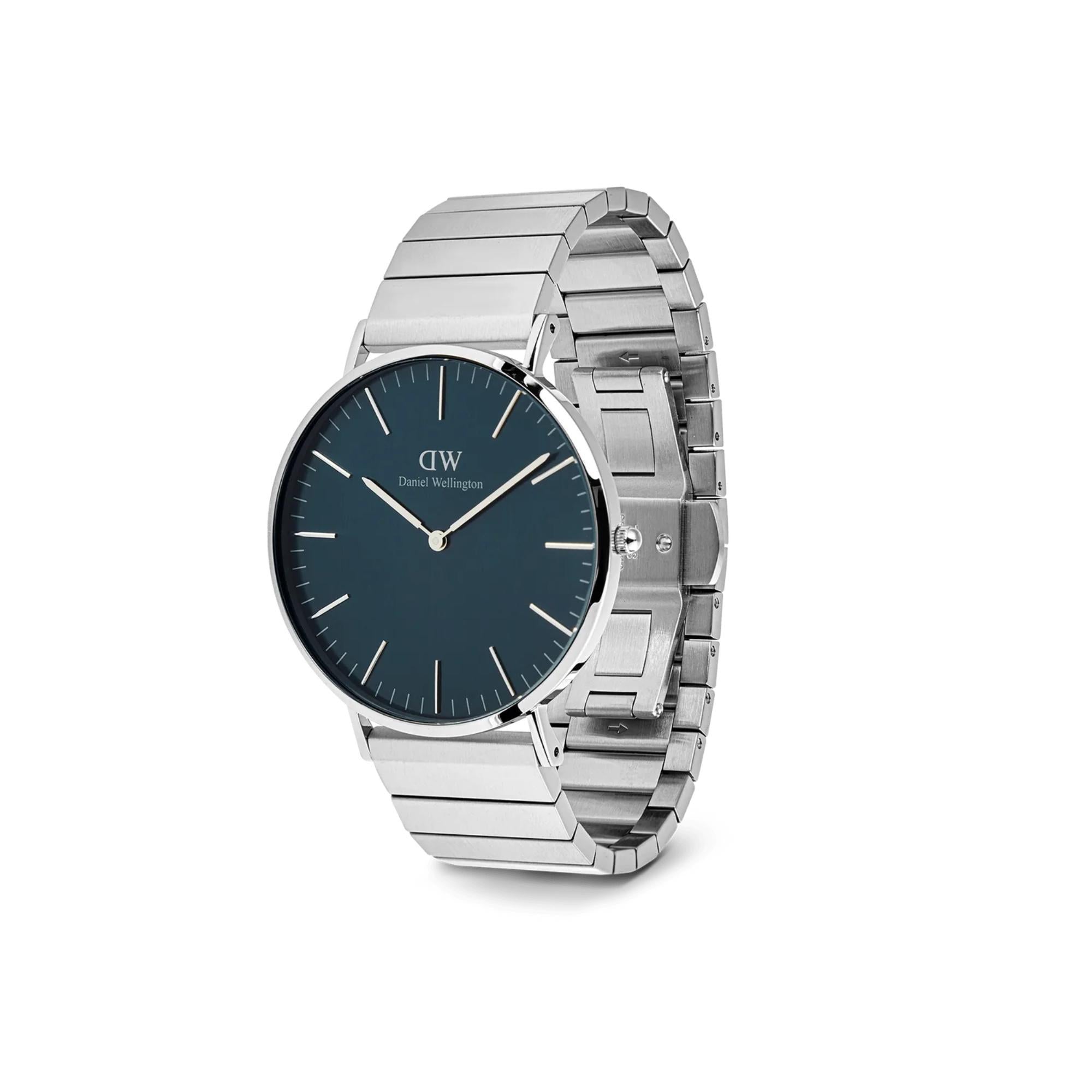 Daniel Wellington Classic Piano Link Arctic Blue Dial Stainless Steel Strap Men’s Watch DW00100776