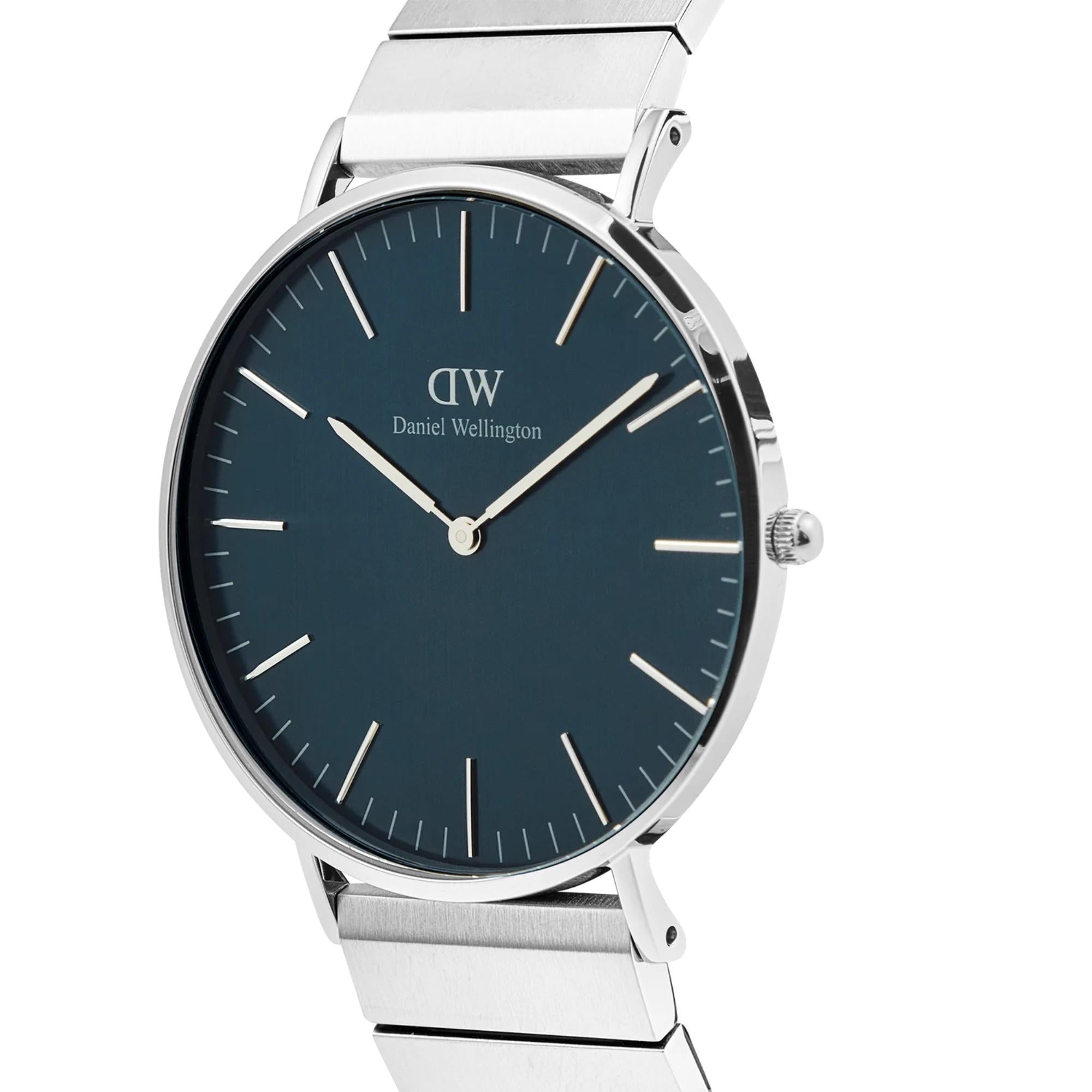 Daniel Wellington Classic Piano Link Arctic Blue Dial Stainless Steel Strap Men’s Watch DW00100776