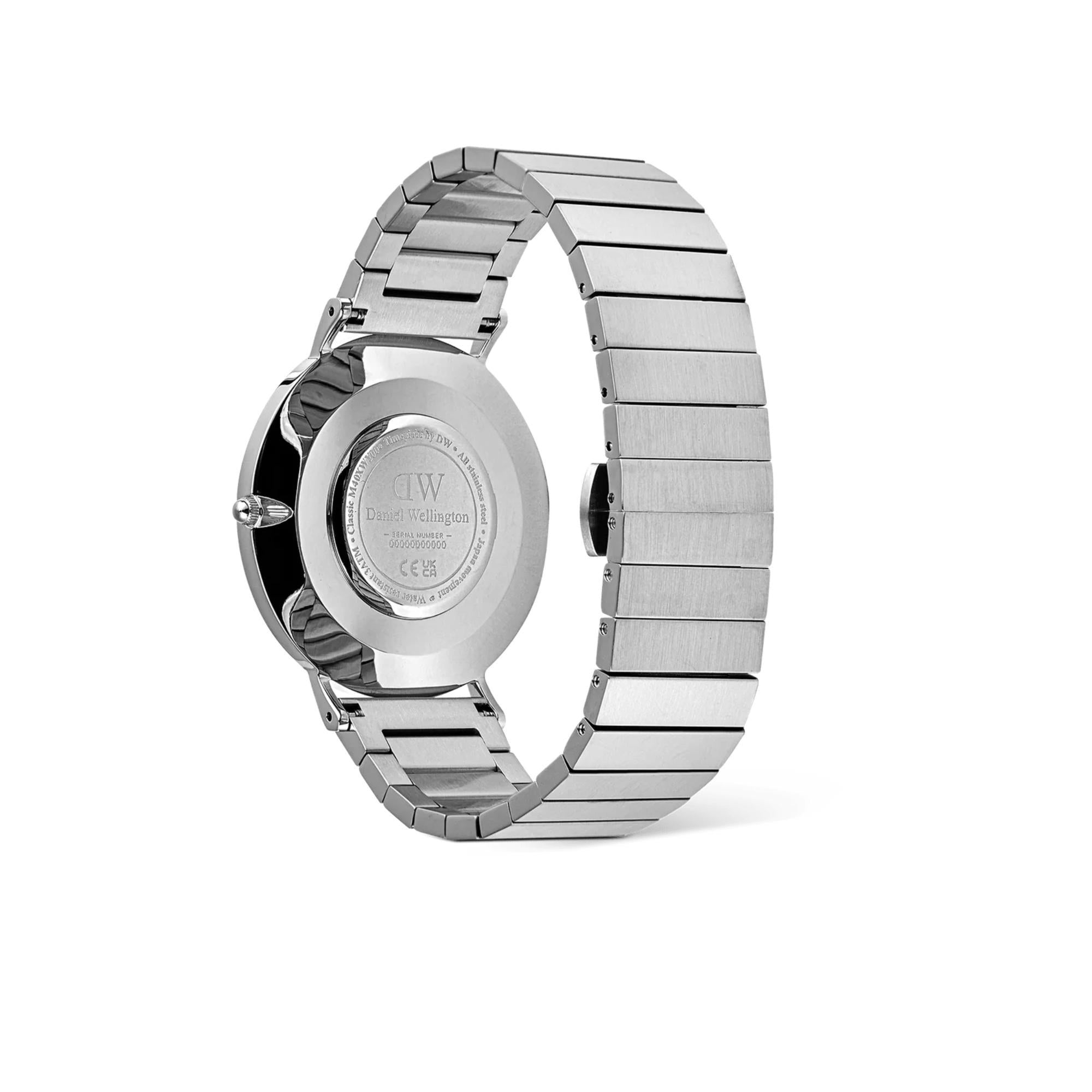 Daniel Wellington Classic Piano Link Arctic Blue Dial Stainless Steel Strap Men’s Watch DW00100776
