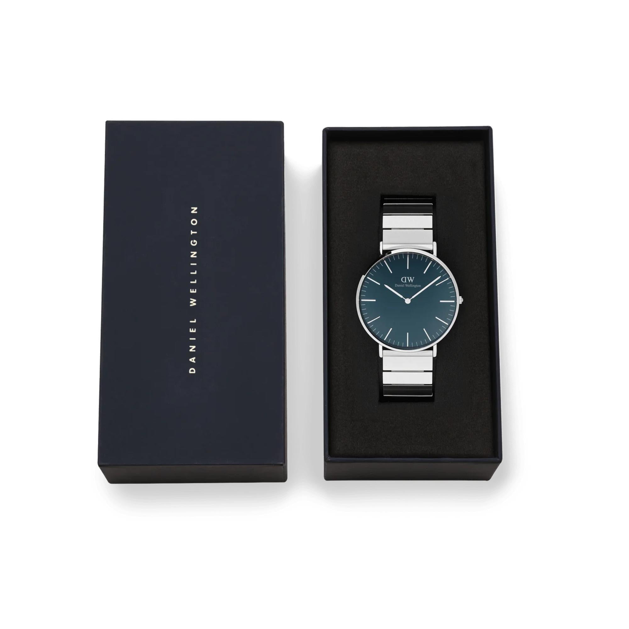 Daniel Wellington Classic Piano Link Arctic Blue Dial Stainless Steel Strap Men’s Watch DW00100776