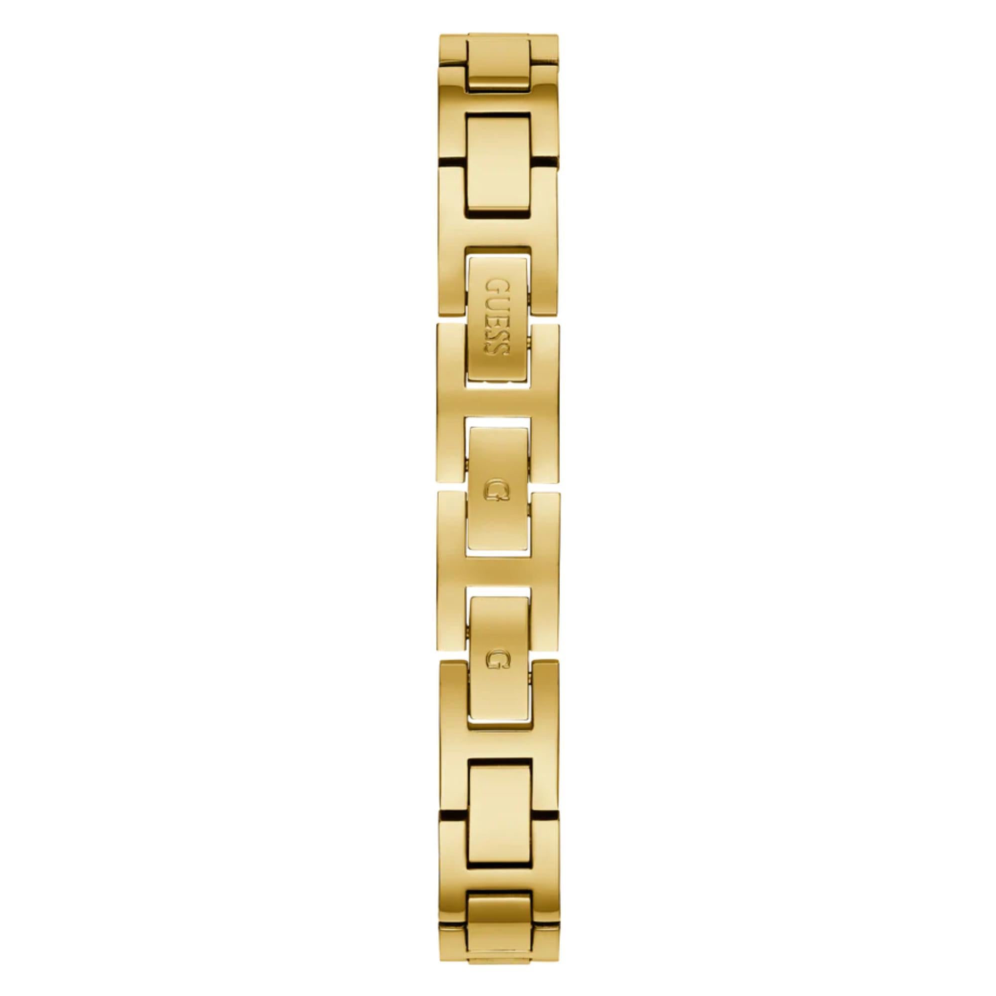 GUESS Ladies Gold Tone Stainless Steel Strap Analog Champagne Dial Watch GW0022L2