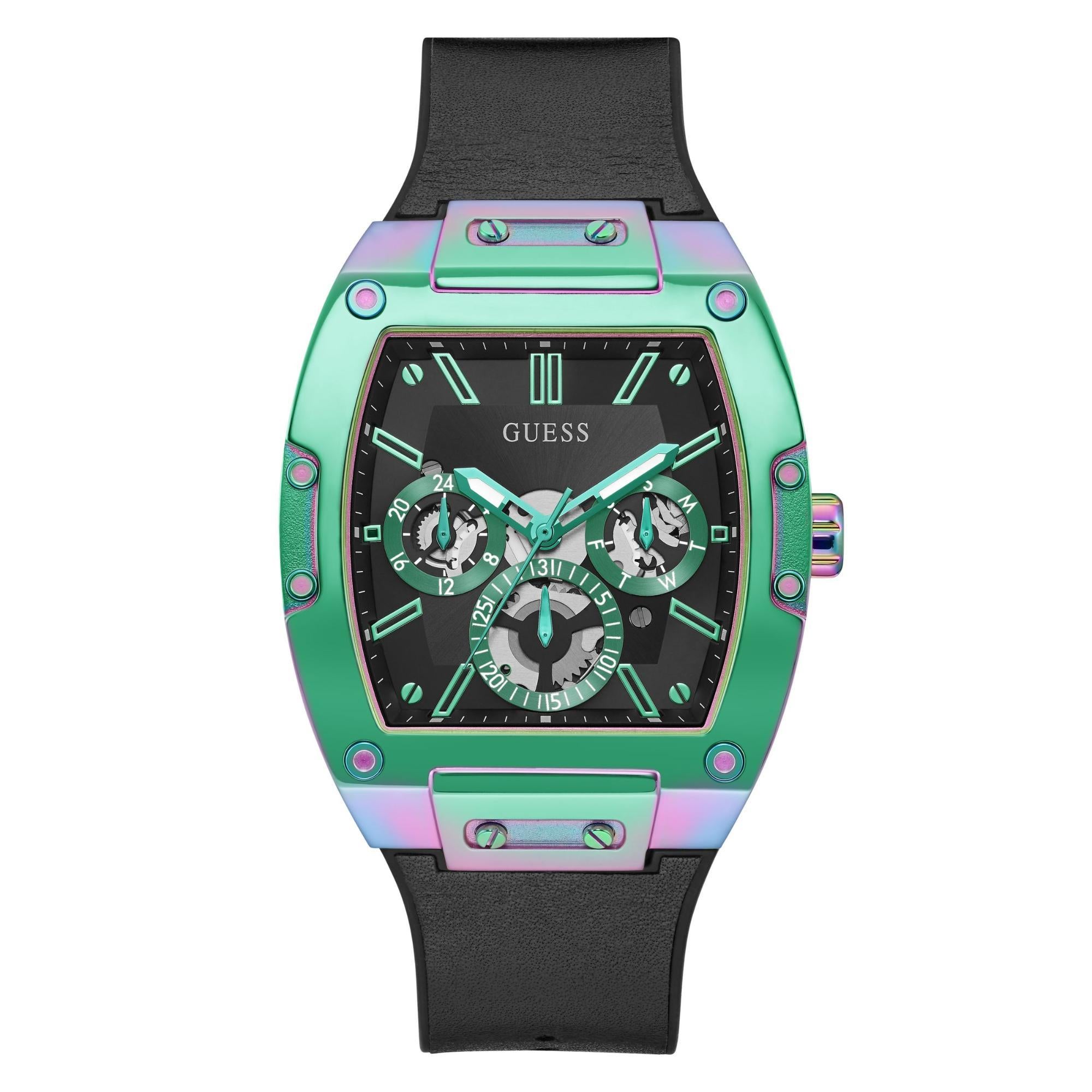 GUESS Multifunction Two-Tone Stainless Steel Black Dial Men’s Watch GW0202G5