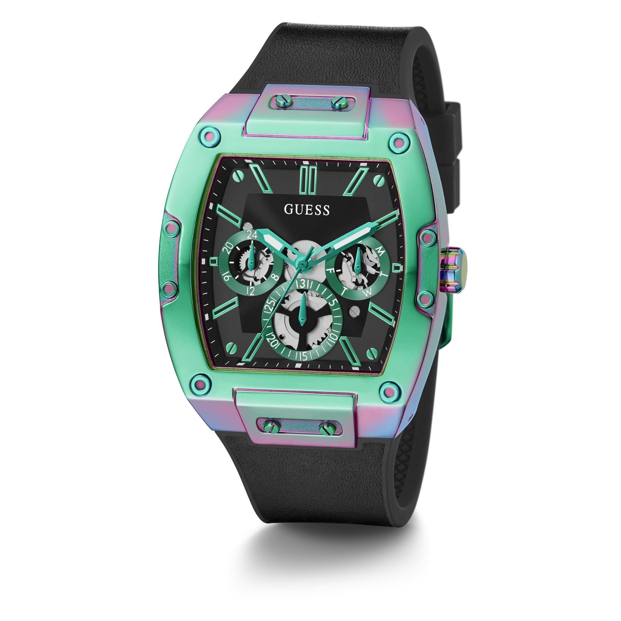 GUESS Multifunction Two-Tone Stainless Steel Black Dial Men’s Watch GW0202G5
