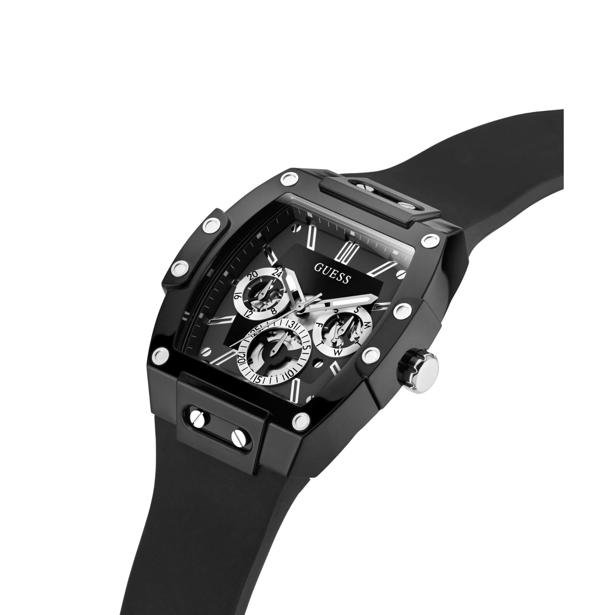 GUESS Multifunction with Stainless Steel Strap Black Dial Men’s Watch GW0203G3