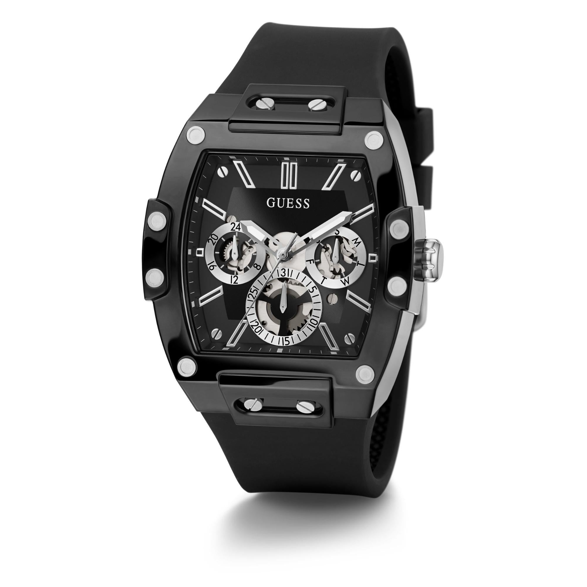 GUESS Multifunction with Stainless Steel Strap Black Dial Men’s Watch GW0203G3