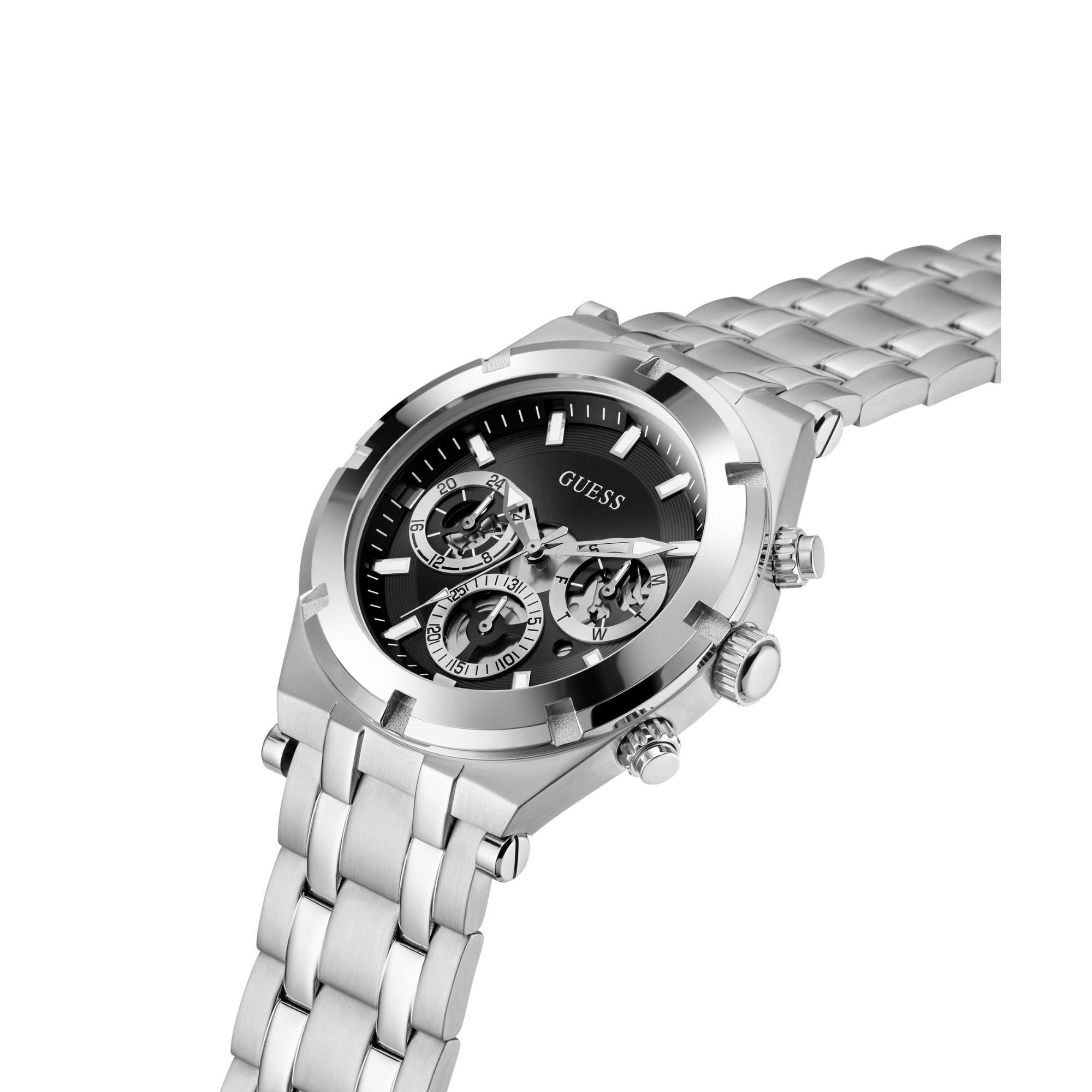 GUESS Multifunction Black Dial Stainless Steel Strap Men’s Watch GW0260G1