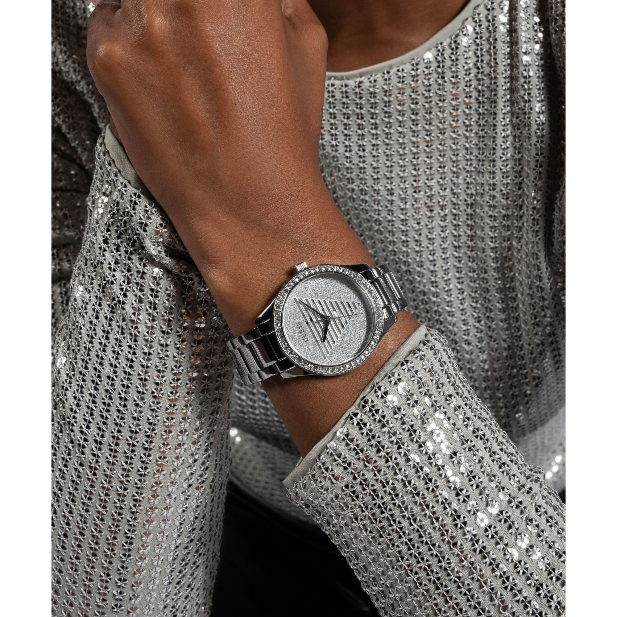 GUESS Silver Dial Analog with Stainless Steel Strap Ladies Watch GW0605L1