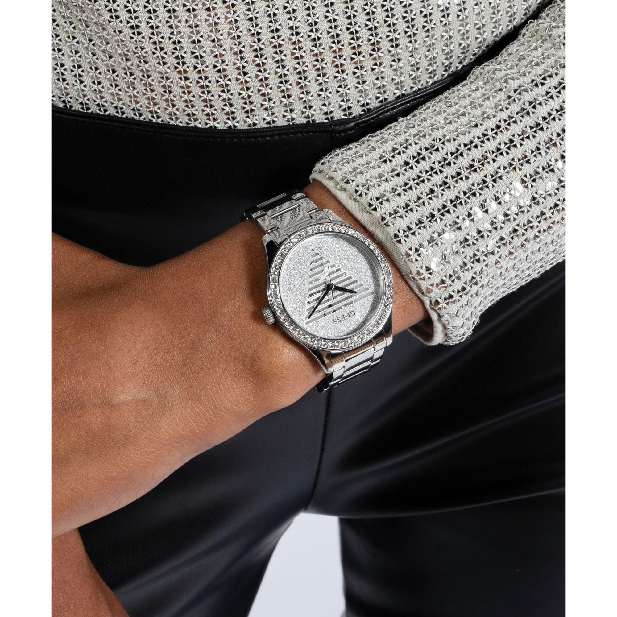 GUESS Silver Dial Analog with Stainless Steel Strap Ladies Watch GW0605L1