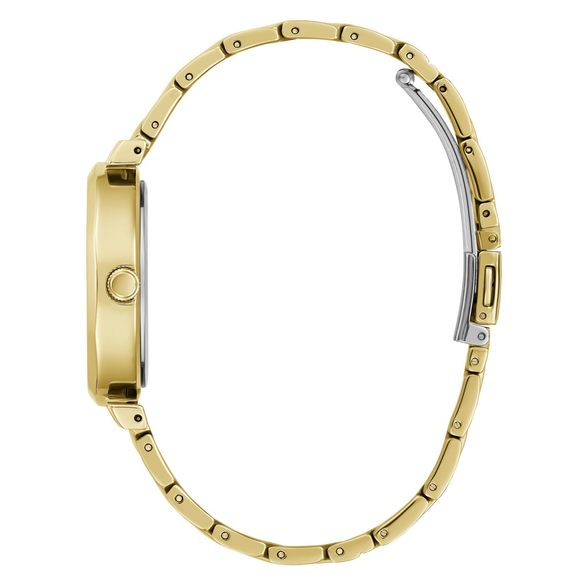 GUESS Gold Tone Analog Gold Dial with Elegant Crystal Accents Ladies Watch GW0613L2