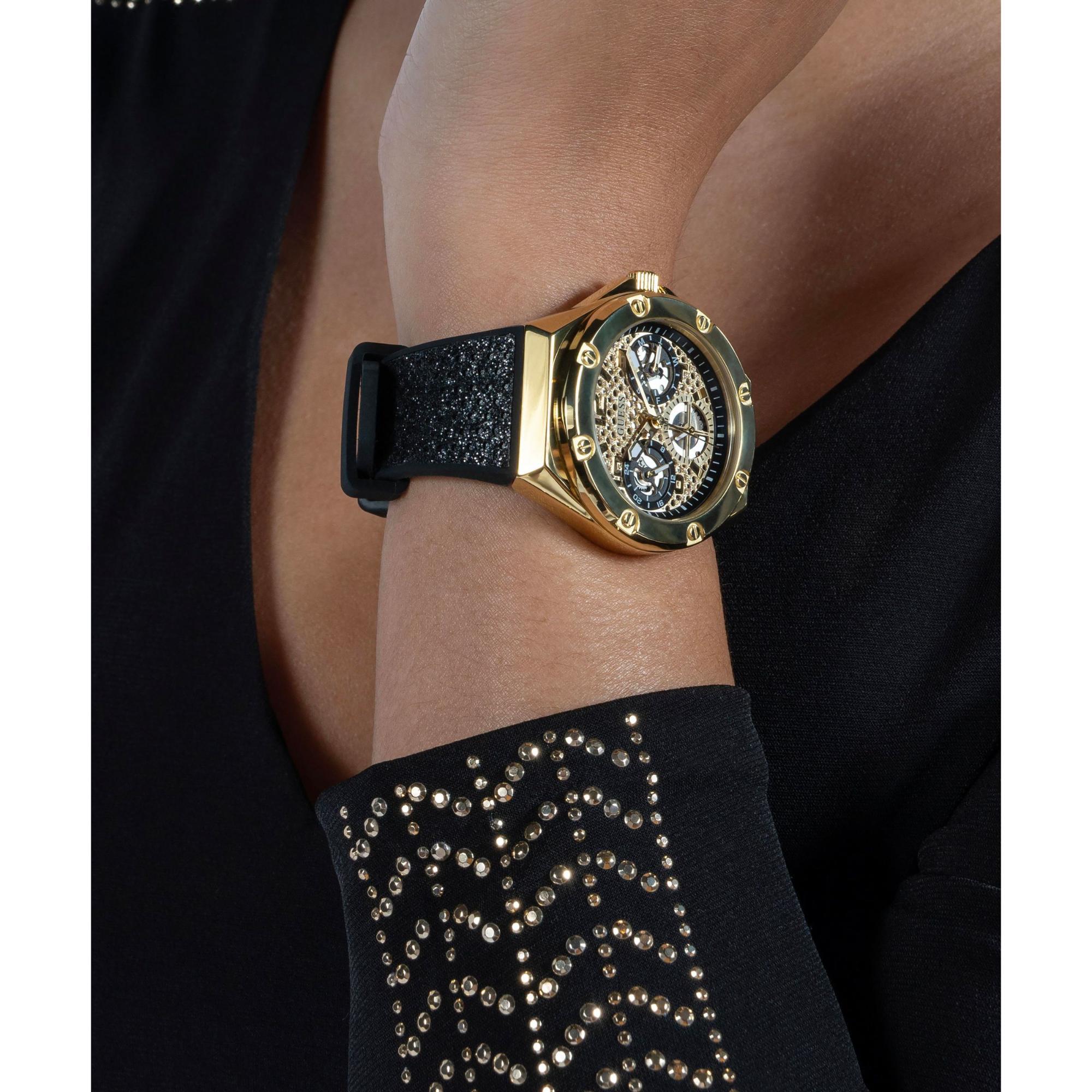 GUESS Asteria Gold Tone with Crystal-Embellished Dial Ladies Watch GW0620L2