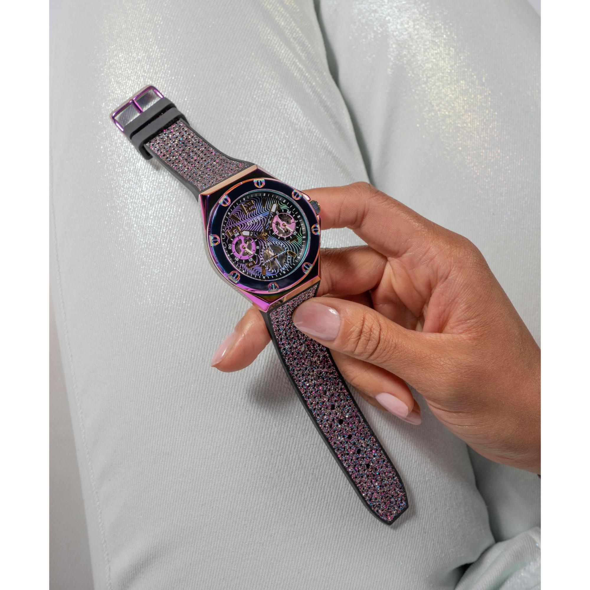 GUESS 2-Tone Iridescent Multi-Function Multicoloured Dial Ladies Watch GW0620L4
